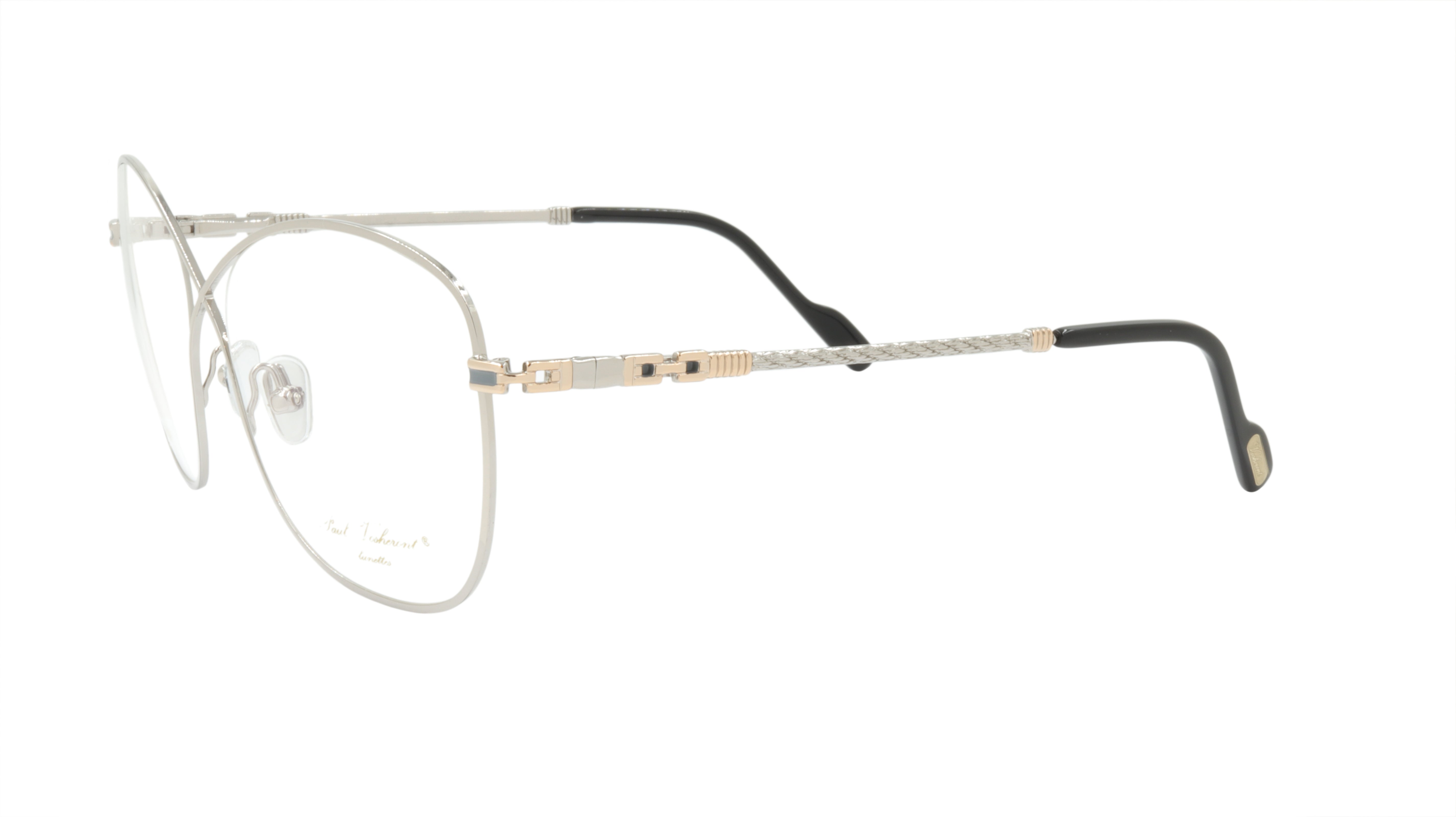 Paul Vosheront Criss Cross Silver Acetate Optical Frame PV394 C2 - Stylish Eyeglasses for Men & Women - Perfect for Reading, Work, and Fashion Accessories