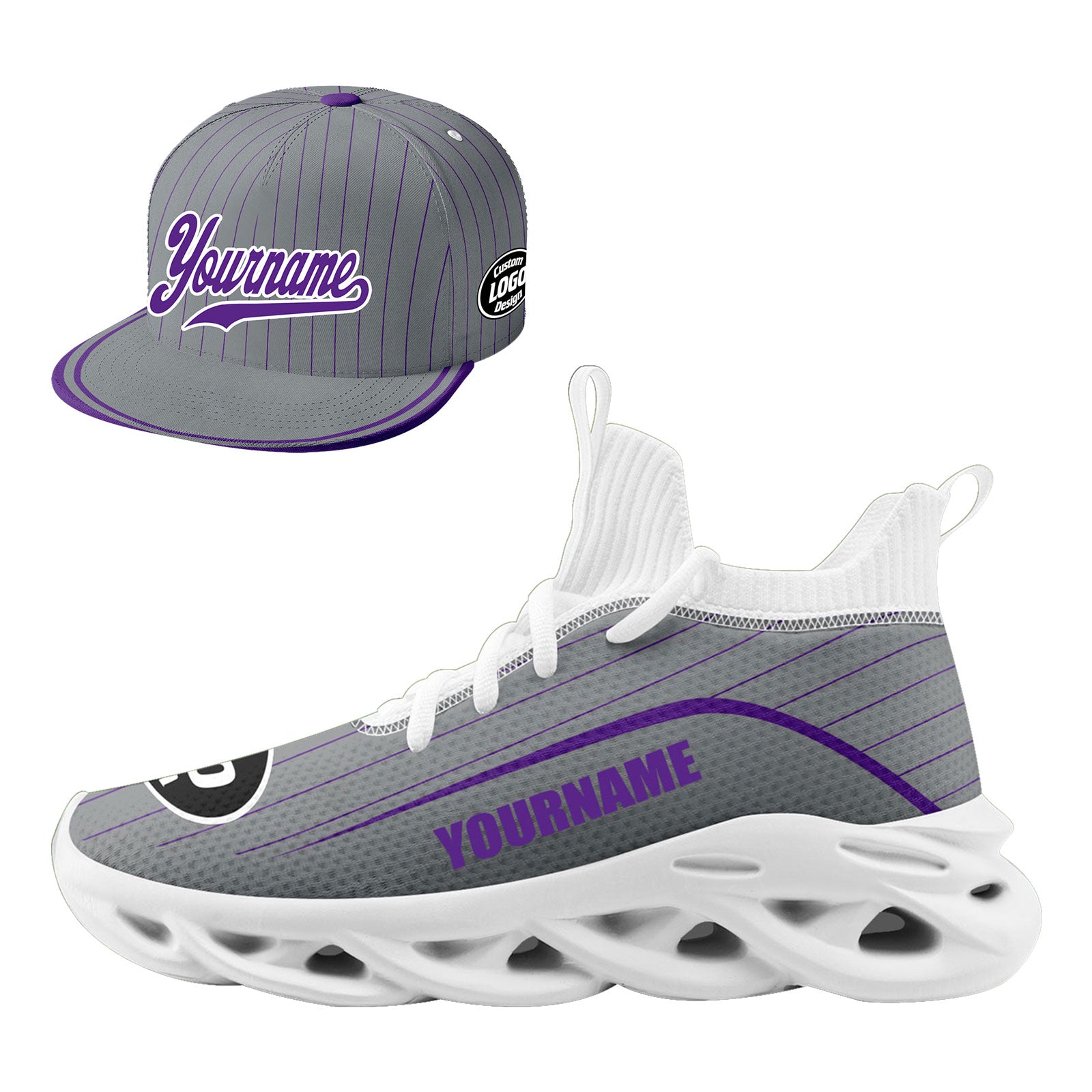 Custom MaxSoul Shoes and Hat Combo - Personalized Sneakers & Baseball Cap Set for Men & Women | Perfect for Running, Gym Workouts & Streetwear Fashion
