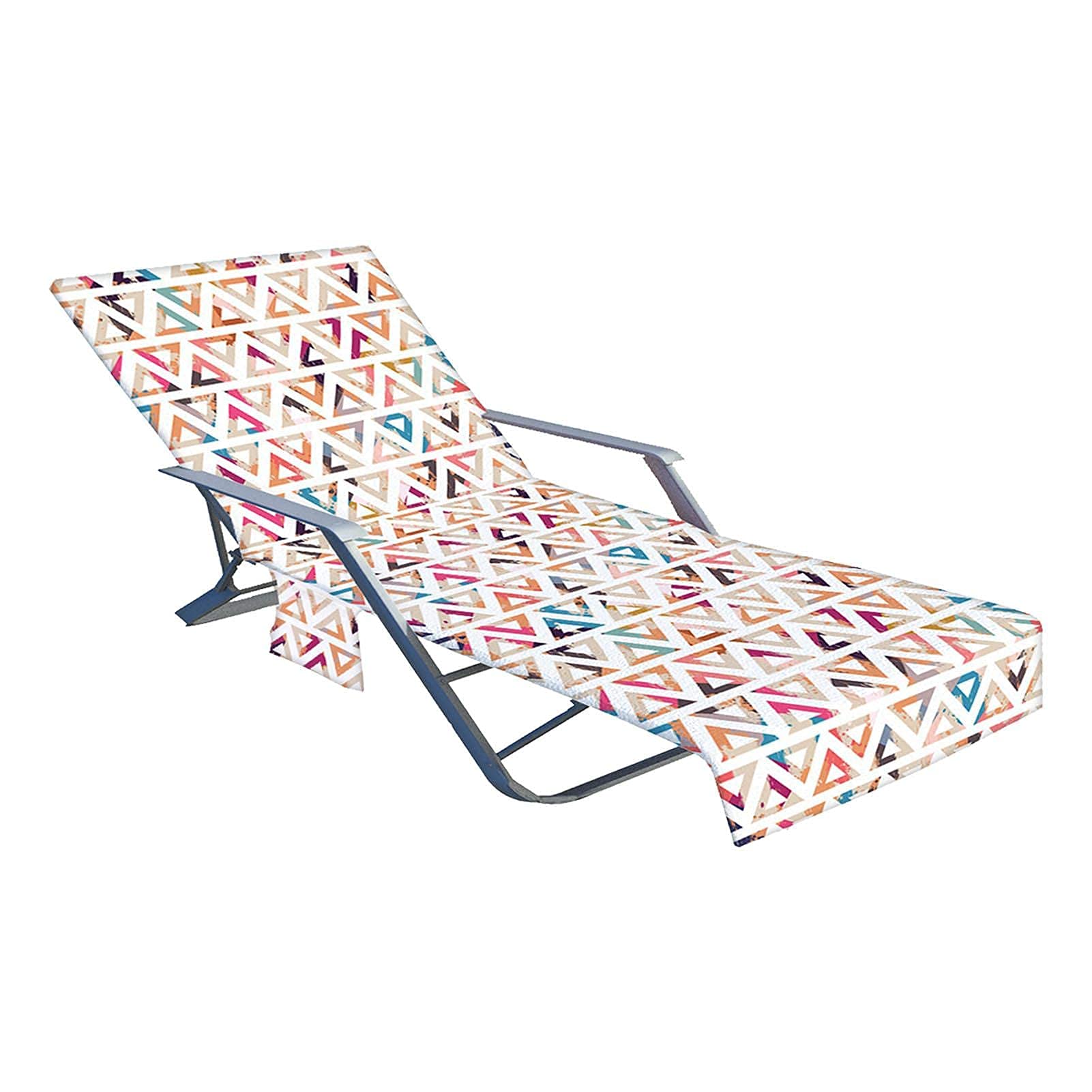 Non-Slip Beach Chair Cover with Pockets - Waterproof Pool Sun Lounger Cover for Sunbathing, Vacation & Outdoor Relaxation - Perfect for Beach, Poolside, and Backyard Use