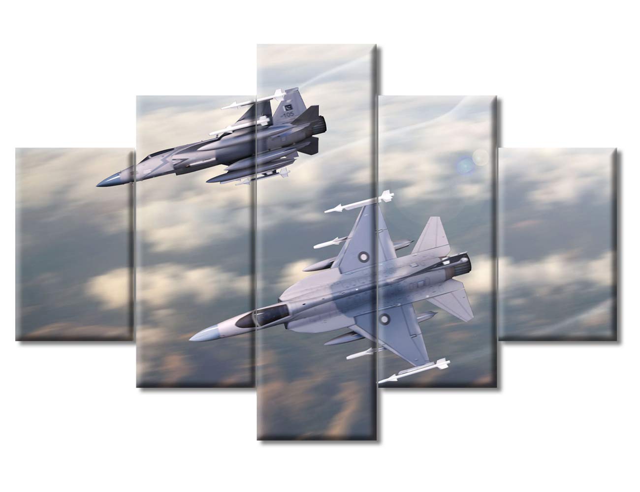 Modern 5-Piece Canvas Wall Art Set - Bathroom, Bedroom & Living Room Decor - Fighter Wall Painting - Ready to Hang (60