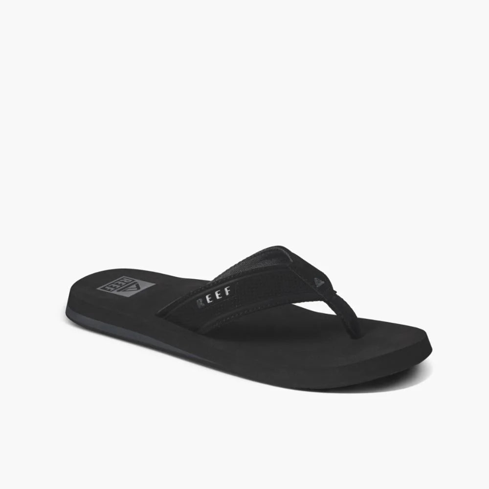 Reef Layback All Black Men's Sandals - Comfortable Beach & Outdoor Flip Flops for Summer Walking, Travel, and Casual Wear