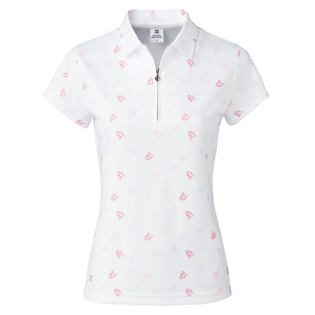 Veronica White Women's Golf Polo Shirt - Breathable Moisture-Wicking Performance Top for Daily Sports & Outdoor Activities