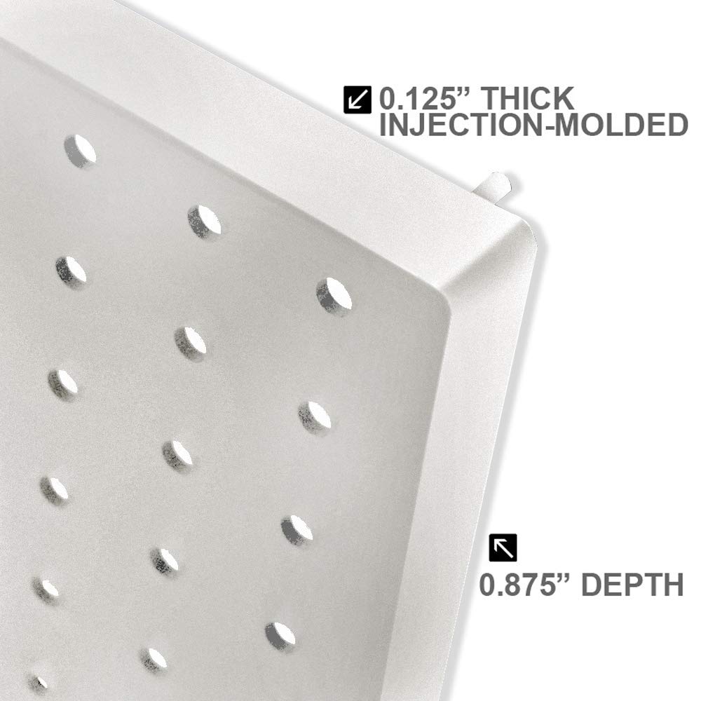 Azar Displays 900944-WHT 24-Piece White Pegboard Wall Organizer Kit with 2 Panels, Hooks, Bins & Accessories - DIY Multi-Purpose Storage Solution for Home, Garage, Office & Craft Room Organization