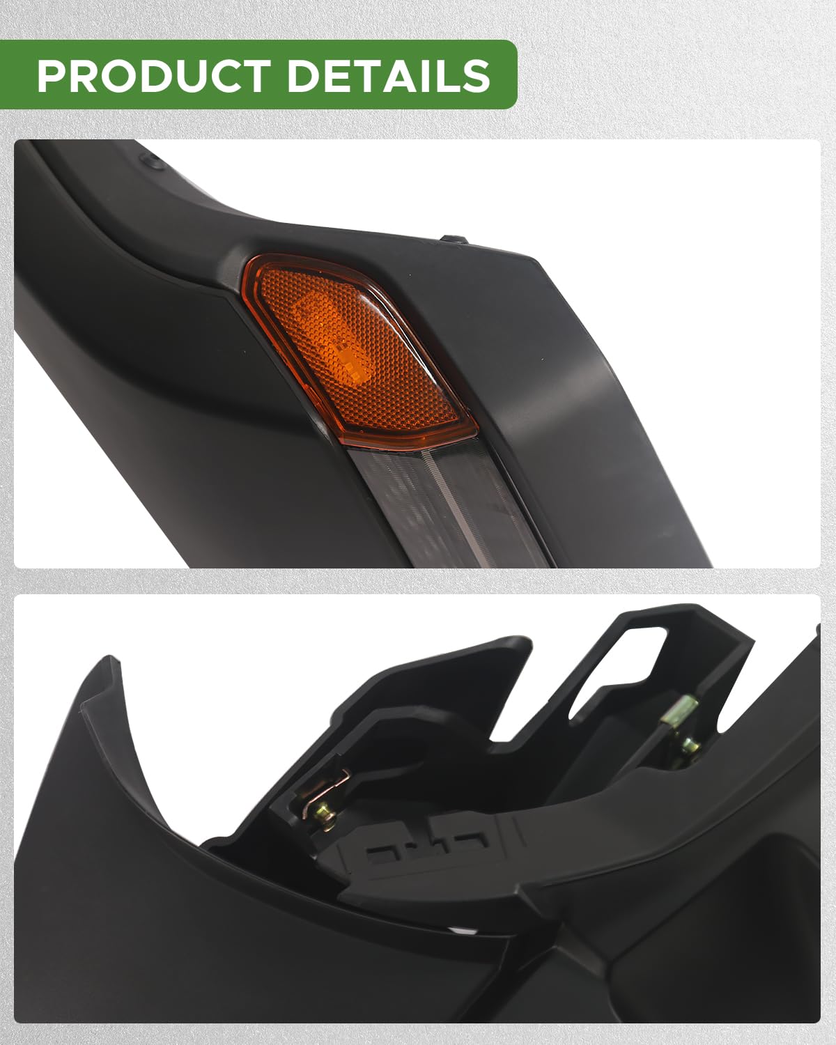 Jeep Wrangler JL JLU Rubicon Front Fender Flares with LED Lights (4-Piece Set) - High Top Design for 2/4 Door Models 2018-2024 | Off-Road Protection & Stylish Upgrade for Jeep Enthusiasts