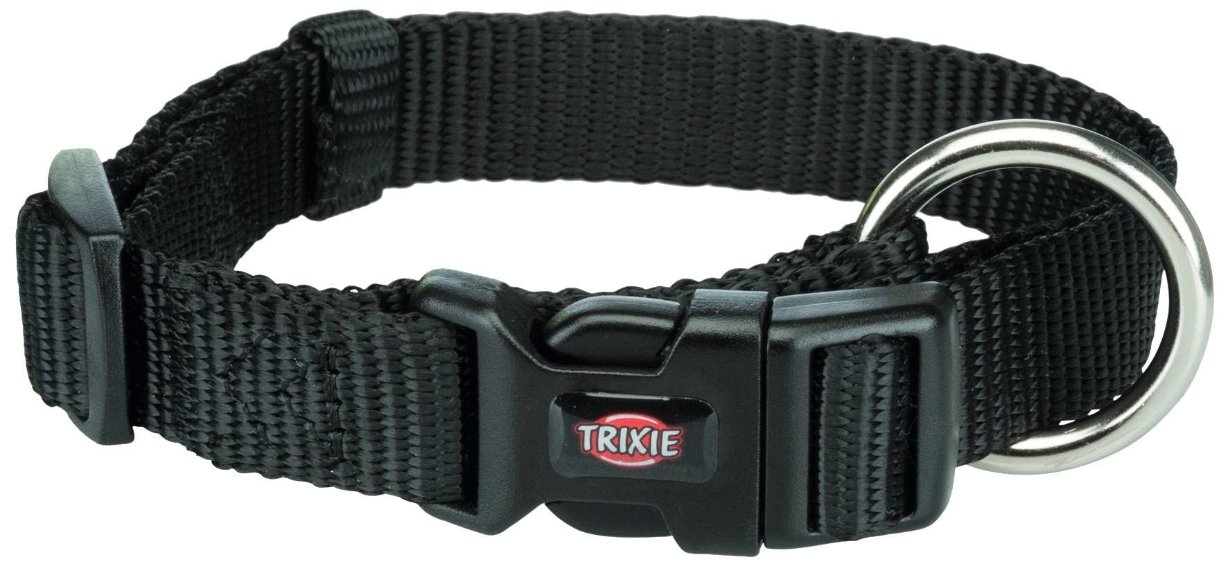 Premium Adjustable Dog Collar with Stylish Design & Leash Connector - Durable Nylon Webbing, Comfortable Fit for Medium to Large Dogs (Jet Black) - Perfect for Daily Walks, Training & Outdoor Adventures