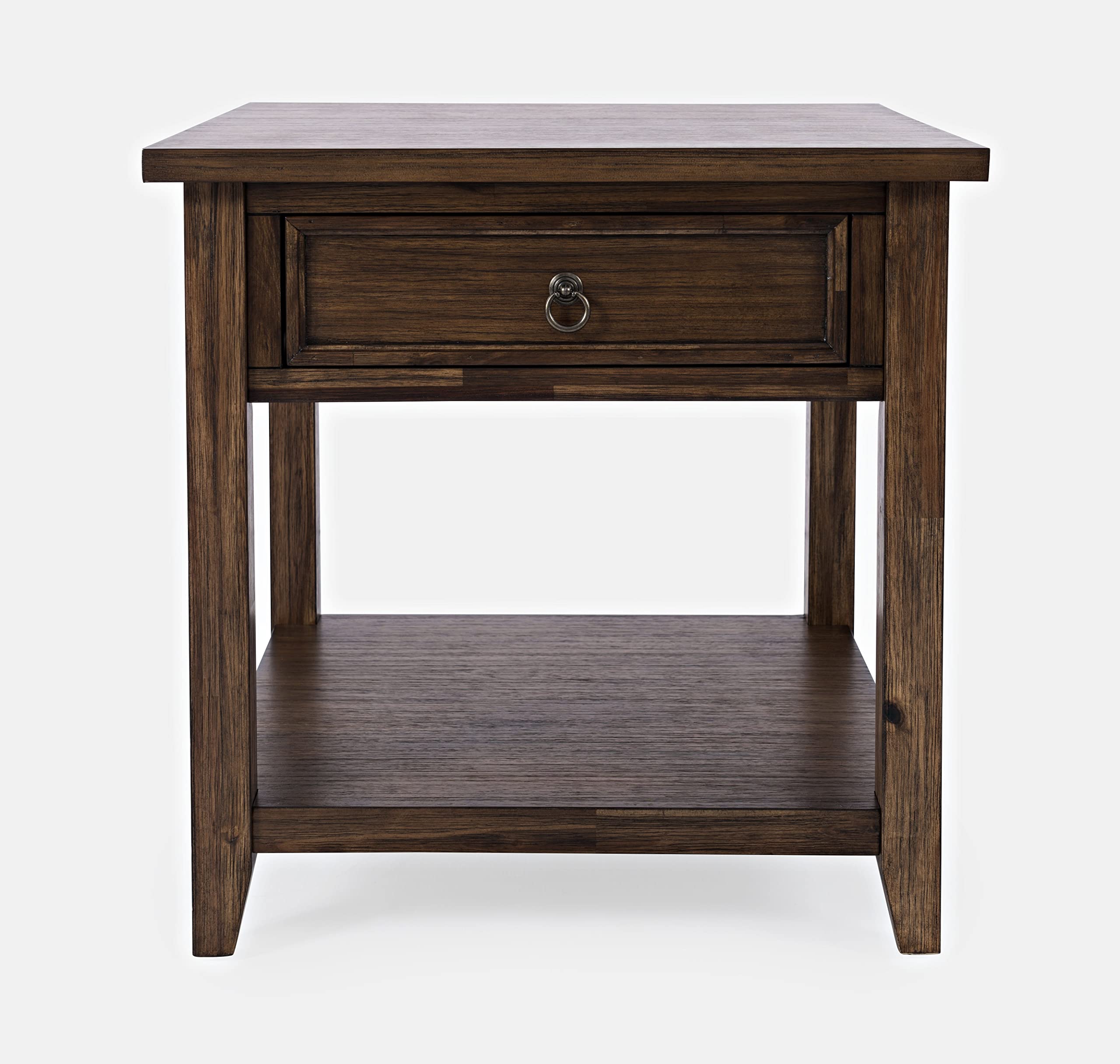 Jofran Inc. Bakersfield End Table with Drawer - Modern Nightstand for Bedroom, Living Room & Office - Small Side Table with Storage Shelf