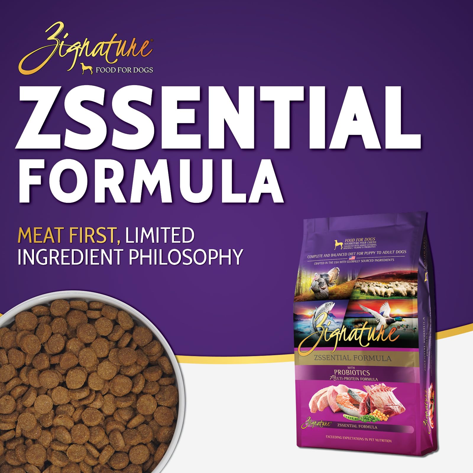 Zignature Zssential Limited Ingredient Formula Dry Dog Food 4lb - Grain-Free, Hypoallergenic Kibble for Dogs with Sensitive Stomachs - Perfect for Small Breeds & Allergy-Prone Pets