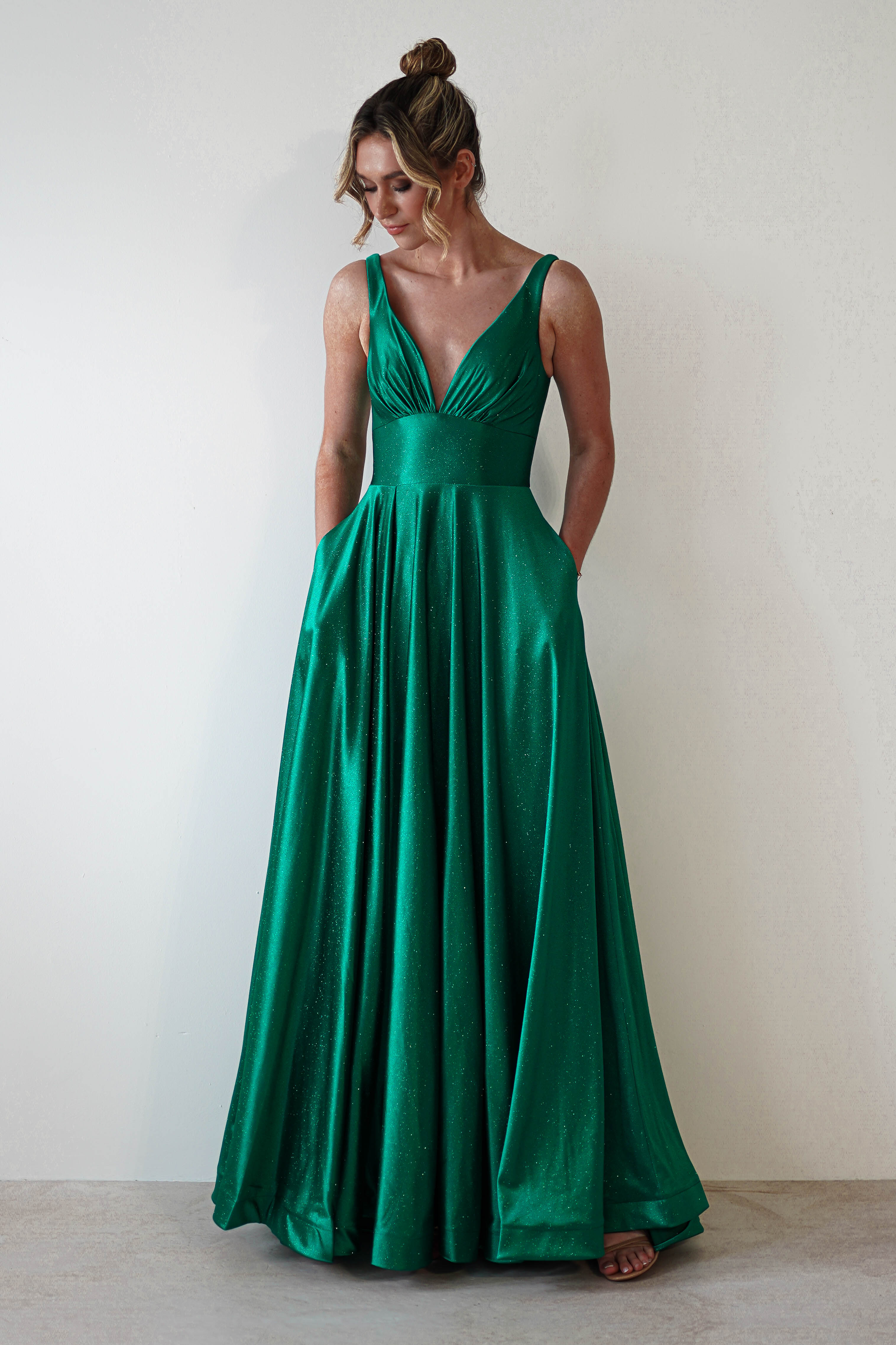 Penelope Glitter Princess Gown - Sparkling Green Formal Dress for Girls | Perfect for Birthday Parties, Pageants & Special Occasions