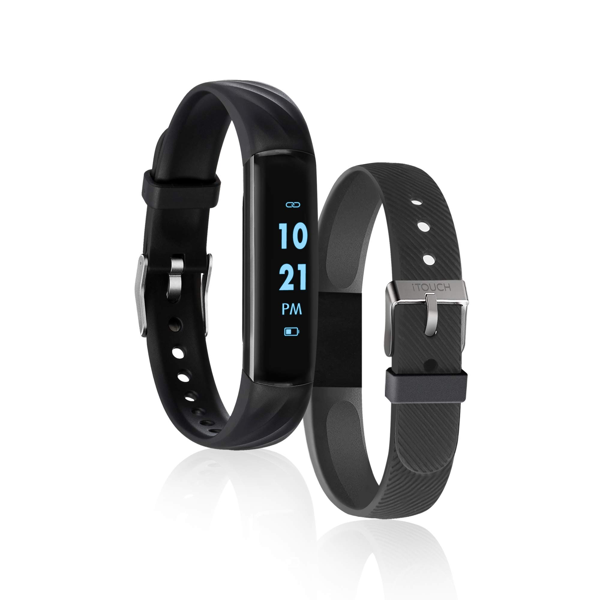 iTOUCH Slim Fitness Tracker with Heart Rate Monitor, Step Counter & Sleep Tracking - Waterproof Activity Tracker for Women & Men - Perfect for Running, Gym Workouts & Daily Health Monitoring