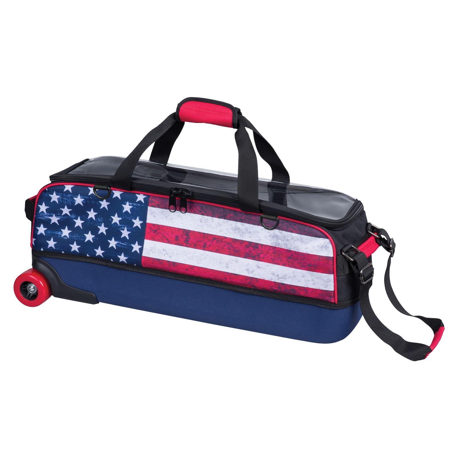 KR Strikeforce Dye Sub Slim Triple Tote Bag - Patriotic American Flag Design for Gym, Work & Travel | Durable Nylon Tote with 3 Compartments