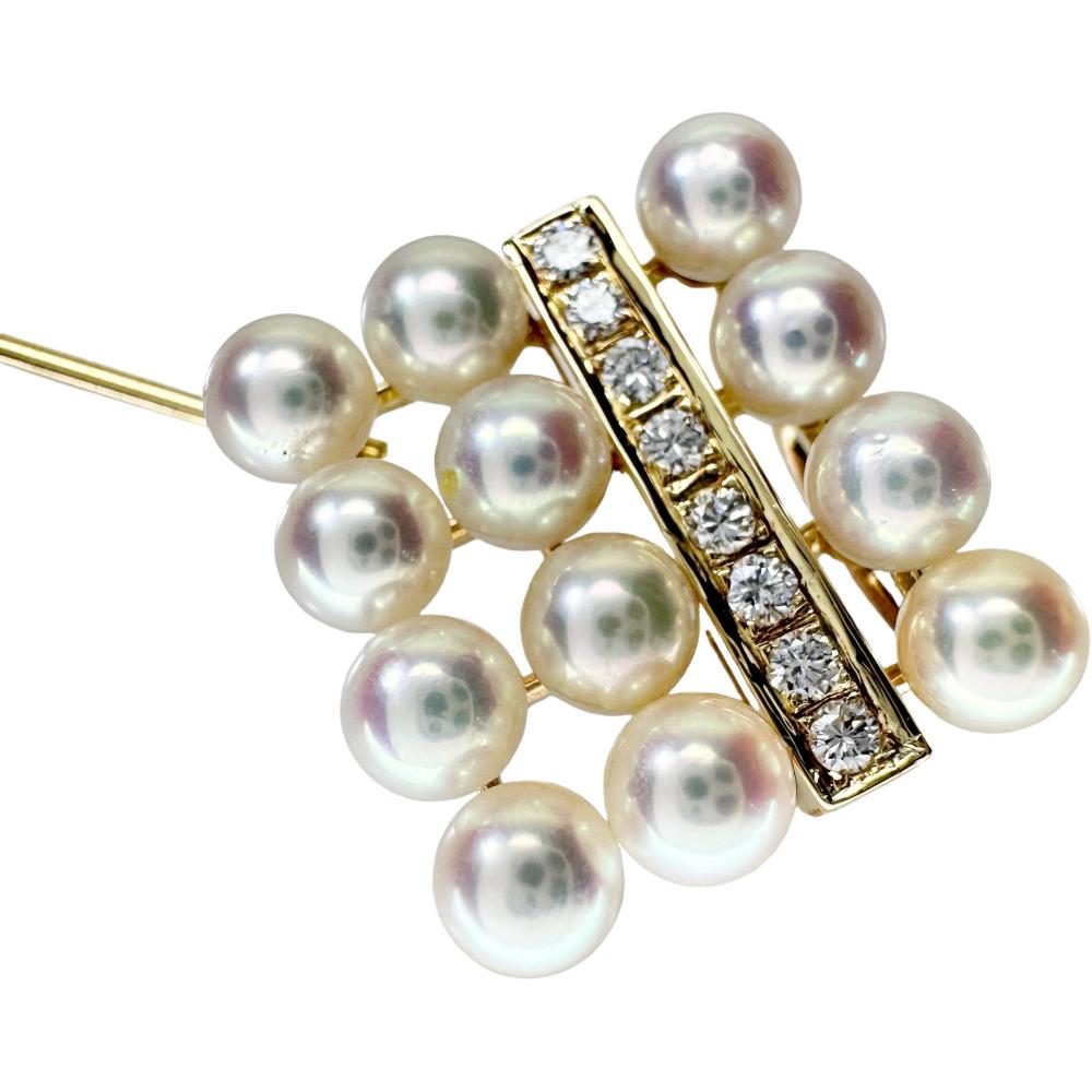 2-Way Akoya Pearl & Diamond Pendant Brooch in 14K/18K Gold - Elegant Jewelry for Weddings, Parties & Special Occasions