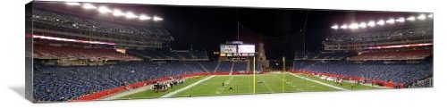 Gillette Stadium Panoramic 48x12 Inch Gallery Wrapped Canvas Wall Art - Perfect for New England Patriots Fans, Sports Bars & Man Cave Decor