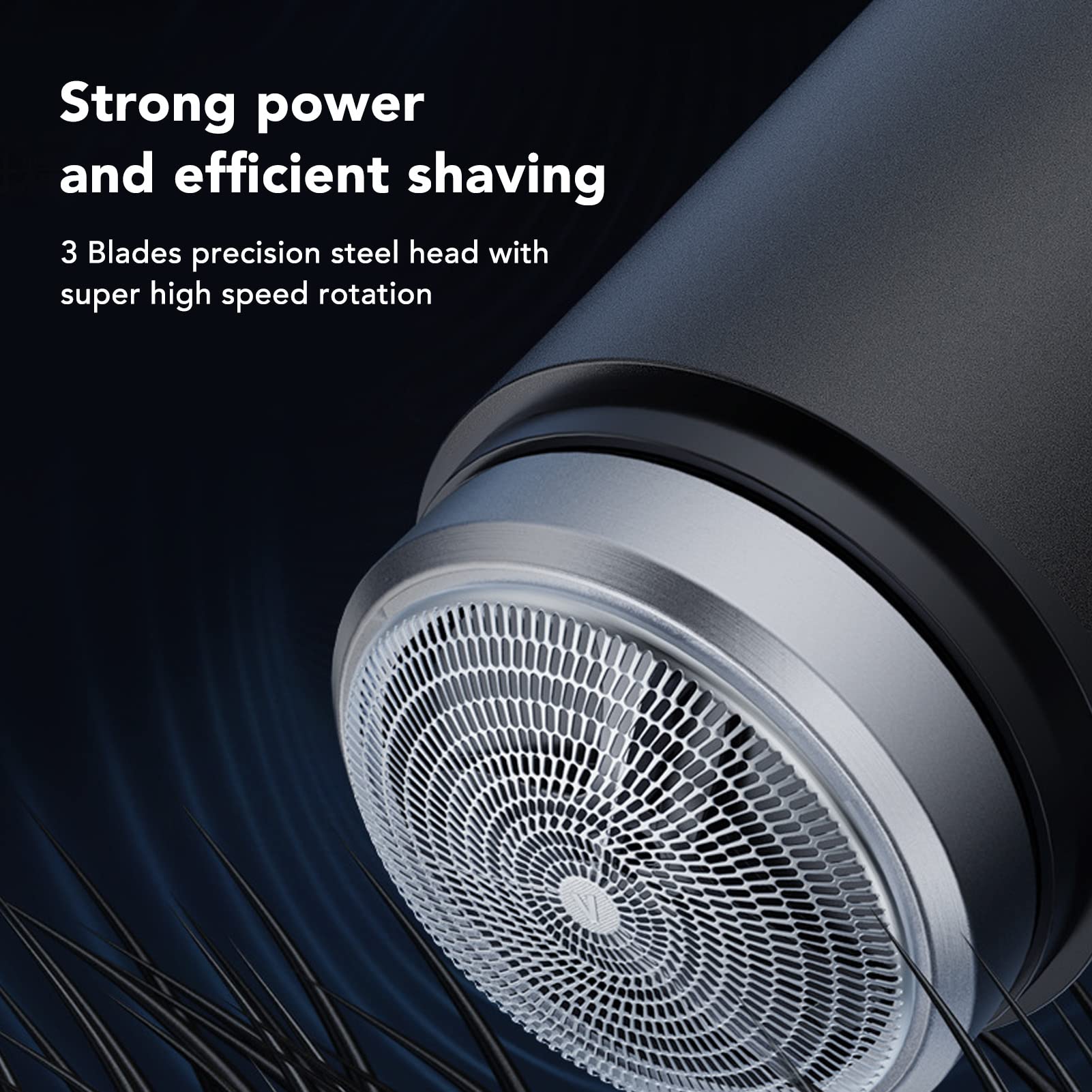Premium Mini Electric Shaver for Men - Rechargeable Travel Razor with 3 High-Power Steel Blades, Waterproof & Washable Rotary Shaver with Cleaning Brush - Perfect for Home, Office & Business Trips