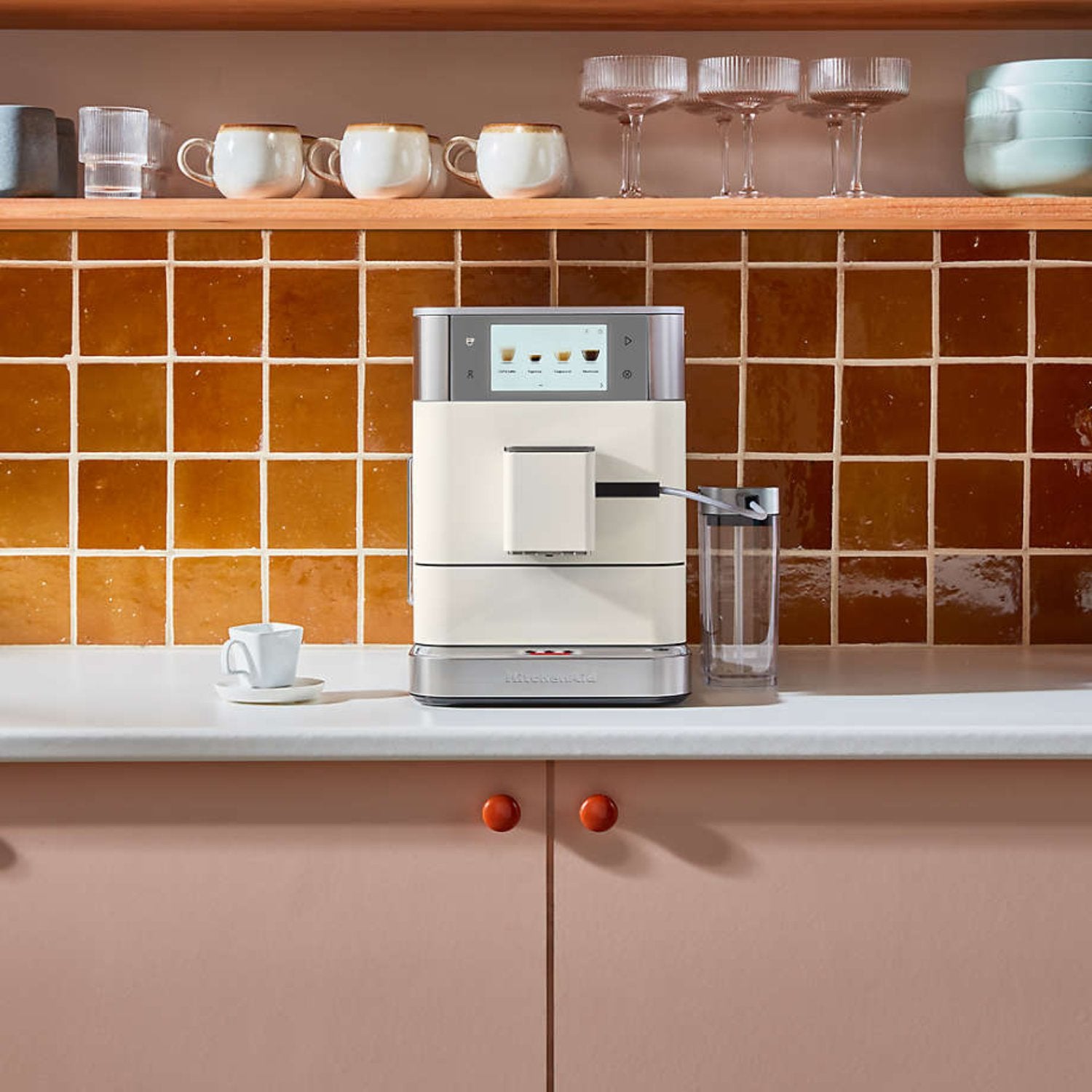 KitchenAid KF8 Fully Automatic Espresso Machine with Porcelain Finish - Perfect for Home Baristas & Coffee Lovers (Model #KES8558PL) | Ideal for Kitchens, Offices & Coffee Shops