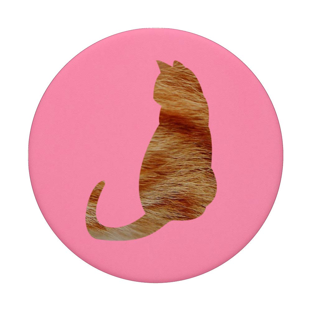 Adorable Ginger Orange Cat Phone Stand - Cute Pink Kitty Holder for iPhone, Samsung & Smartphones - Perfect Desk Decor & Gift for Cat Lovers