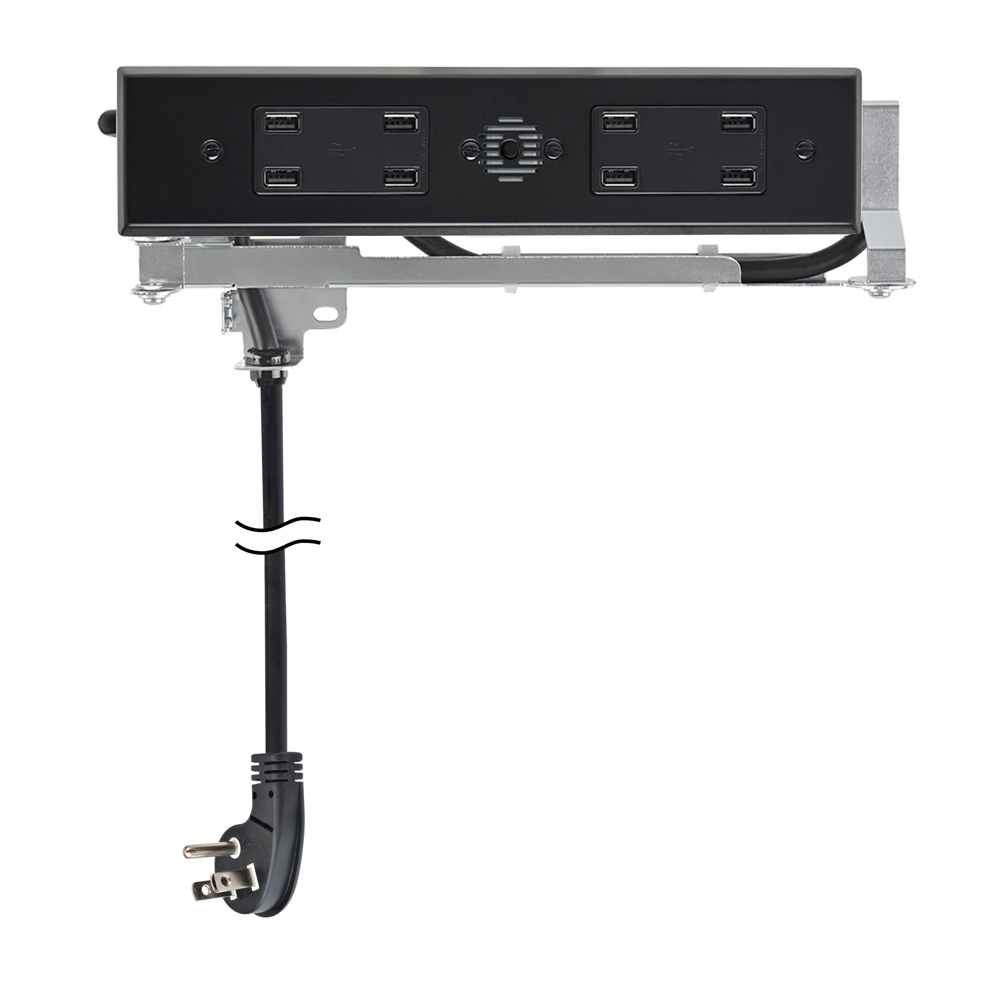 Docking Drawer Blade Duo Outlet with USB-A Port - Organize Kitchen, Bathroom & Closet Drawers | Black | Perfect for Decluttering Counters & Charging Devices