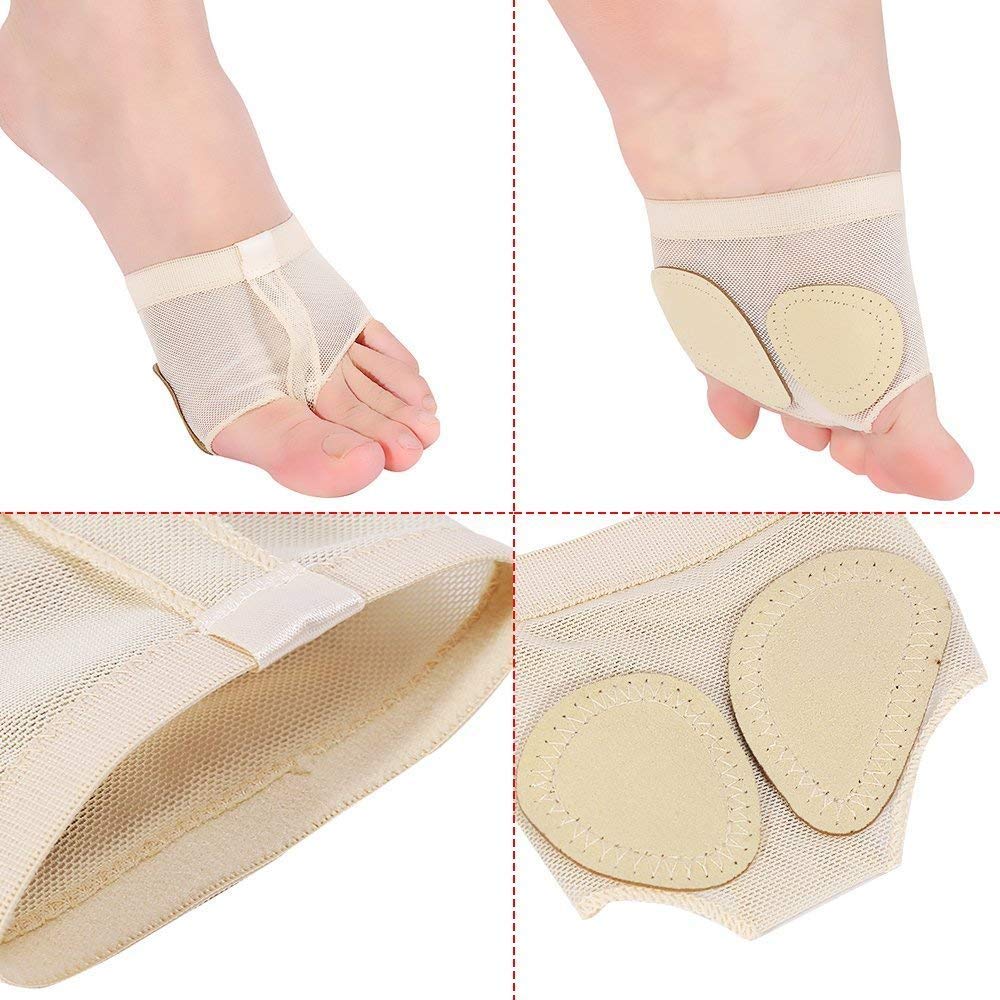 Dance Foot Thongs & Lyrical Ballet Shoes - Thong Toe Paws, Belly Dance Paw Pad Half Sole (M) for Ballet, Contemporary, and Lyrical Performances