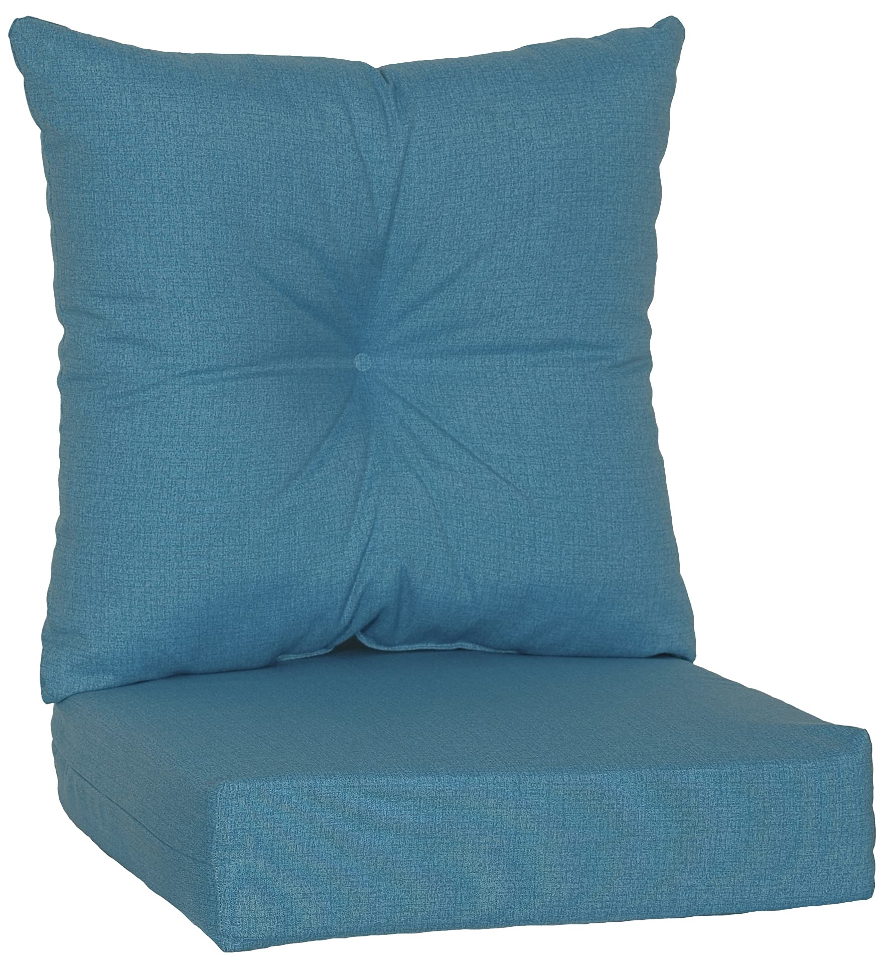 McHusk Lagoon 2-Piece Outdoor/Indoor Cushion Set - 22x22x5 Inch Seat & 23x23x7 Inch Back Cushion - Waterproof Patio Furniture Cushions for Garden, Poolside, and Deck Lounge Chairs