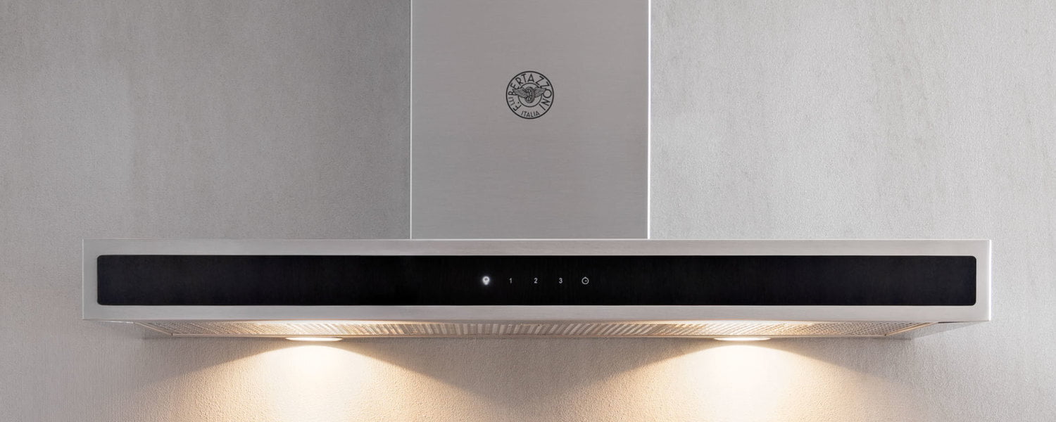 Bertazzoni KG30X 30-Inch Stainless Steel Wall Mount Range Hood with Glass Front & 600 CFM Motor - Perfect for Modern Kitchens & Open-Concept Homes