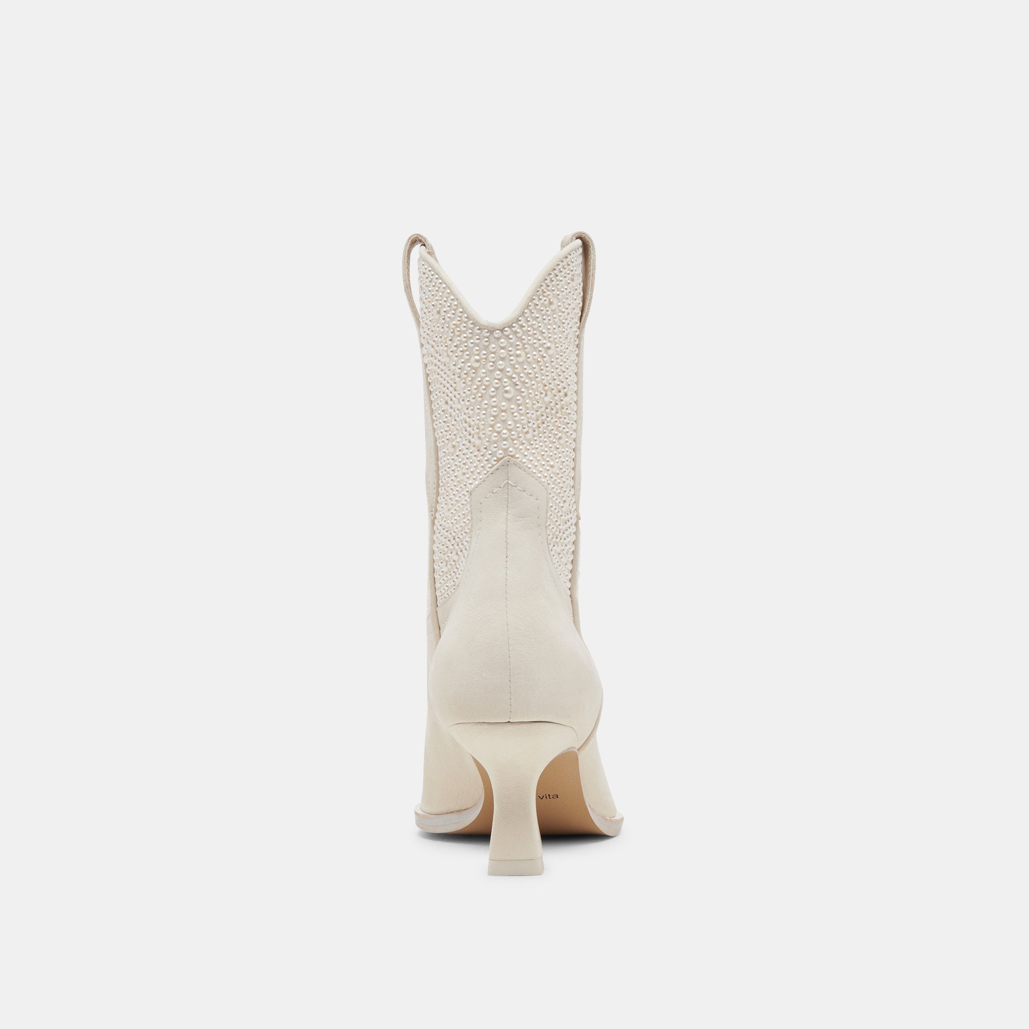 Angel Pearl Booties - Vanilla Pearls Embellished Women's Ankle Boots for Casual Outings & Special Occasions