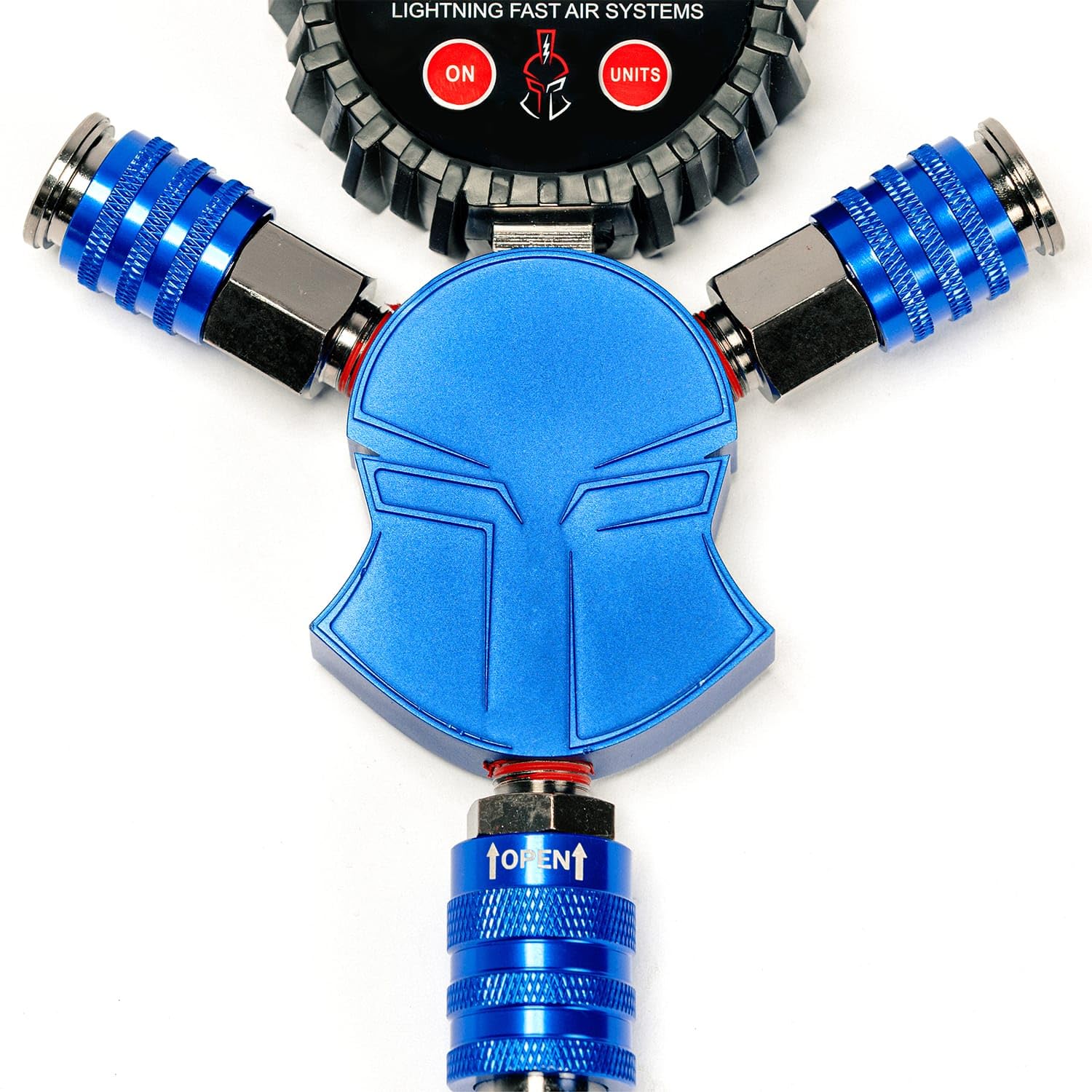 Thor's Lightning Rapid 2-Tire Air Inflation & Deflation System with APEX RPV Lock-On Air Chucks - Short Stem in Candy Blue | Fast Tire Pressure Adjustment for Off-Road Vehicles, ATVs & Motorcycles