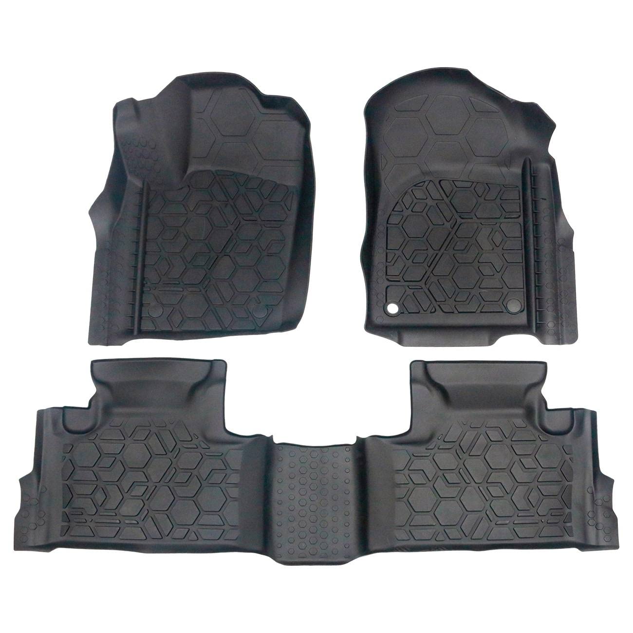 OIICMPX 3-Piece Left & Right TPE Floor Mats Liners for 2016-2019 Grand Cherokee - All-Weather Protection & Custom Fit - Perfect for Off-Road, Daily Commute & Family Road Trips