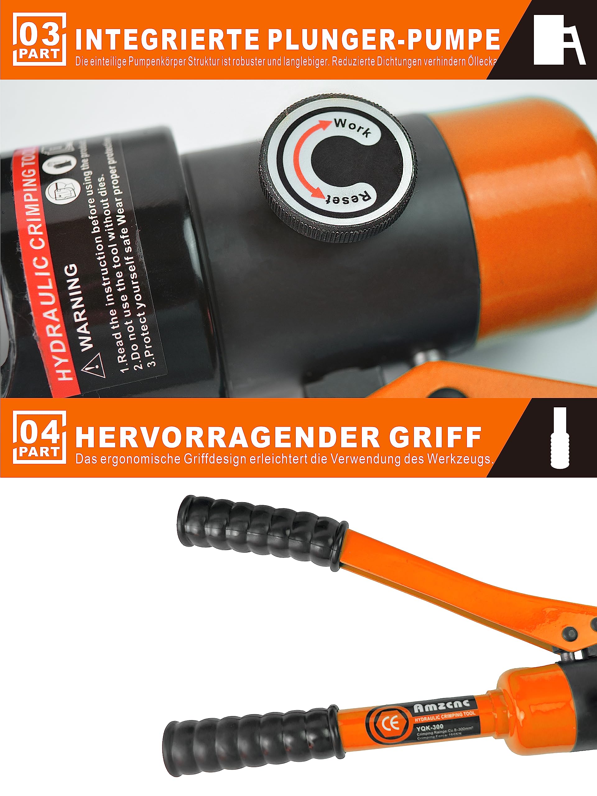 16 Ton Hydraulic Wire Crimper Tool with 13 Pairs Standard US Dies - Crimps 6 AWG to 600 MCM Battery Cables & Lugs | Professional Electrical, Automotive & Marine Wiring Applications
