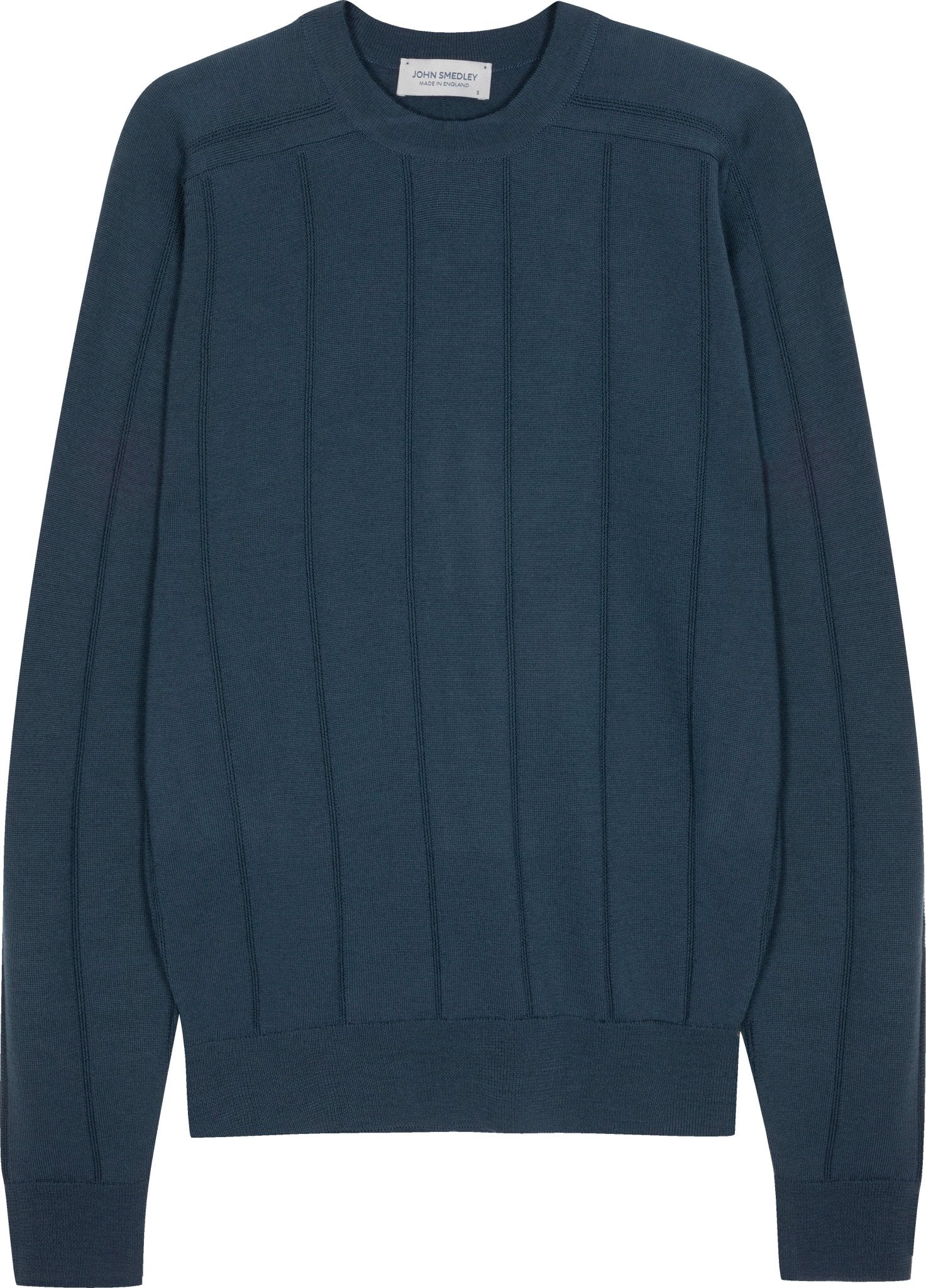 Henry Sartorial x John Smedley Wilmot Extra Fine Merino Wool Sweater - Smoke Blue | Premium Knitwear for Men | Perfect for Business Casual & Winter Layering