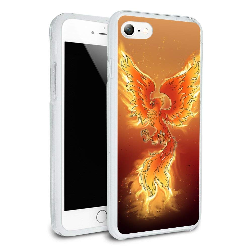 Phoenix Rising from The Flames Protective Slim Fit Hybrid Rubber Bumper Case for Apple iPhone 7 & 7 Plus - Durable Shockproof Cover for Everyday Use & Outdoor Activities