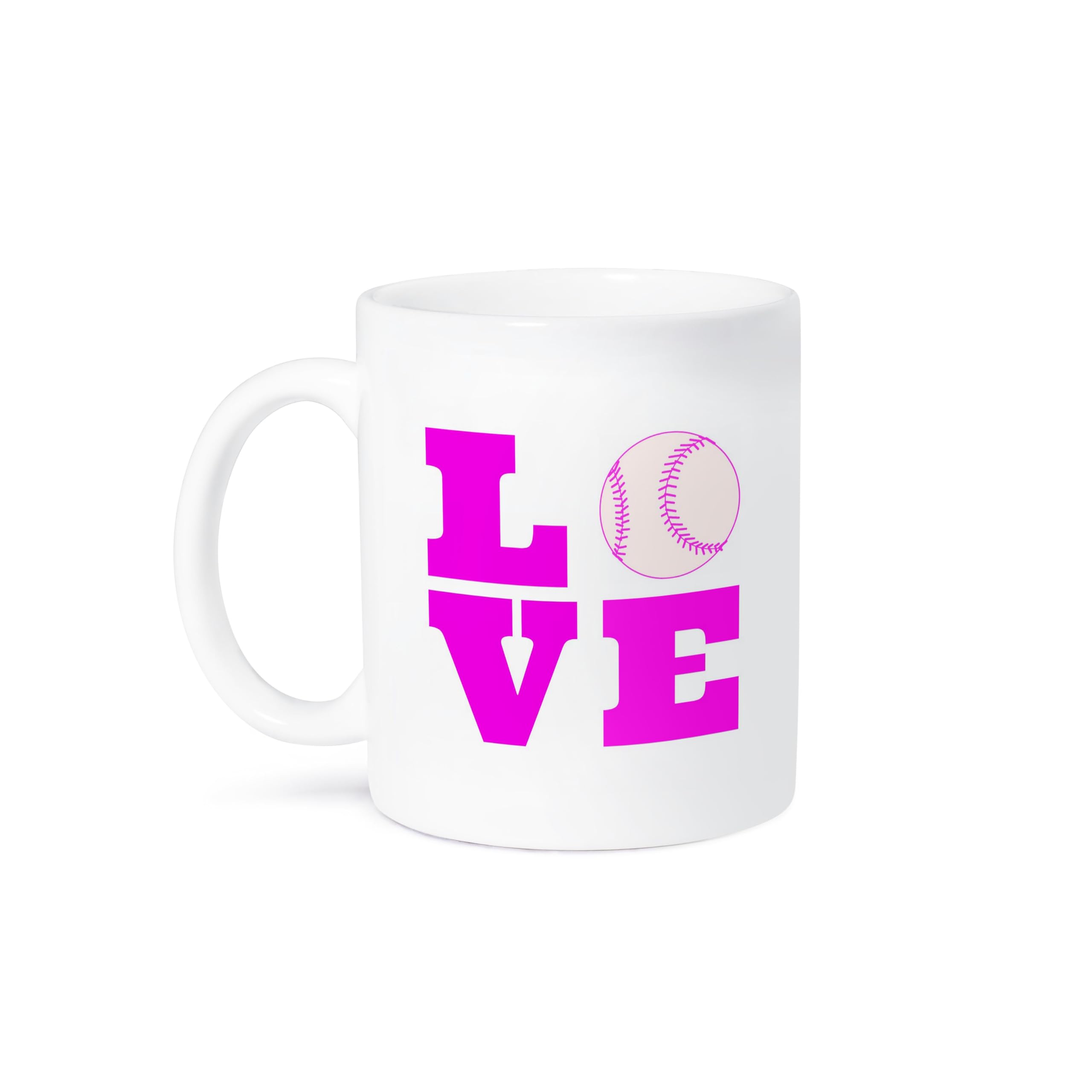 3dRose 11oz Funny Softball Coffee Mug - Pink & White Sport Quotes Design - Perfect Gift for Softball Lovers & Coffee Enthusiasts - Ideal for Home, Office, or Team Gifts