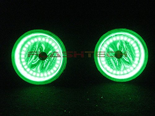 Flashtech Bright Green LED Halo Ring Fog Light Kit for Lexus IS300 2001-2005 - Upgrade Your Car's Style & Visibility for Night Driving & Custom Looks