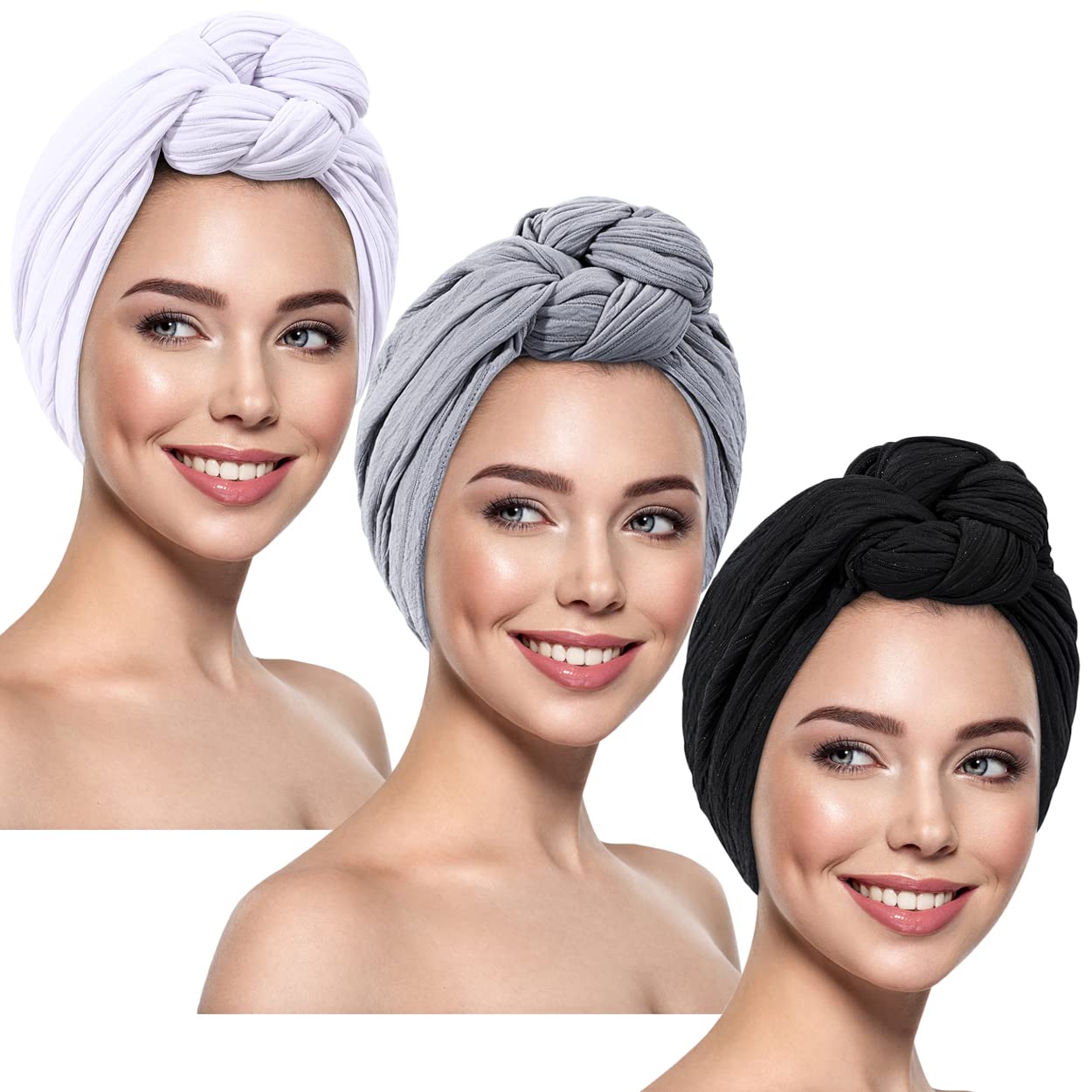 Women's Beanie Turban Hats - Soft Stretchy Indian Headscarves & Winter Beanies for Ladies - Perfect for Cold Weather, Yoga, and Casual Outfits
