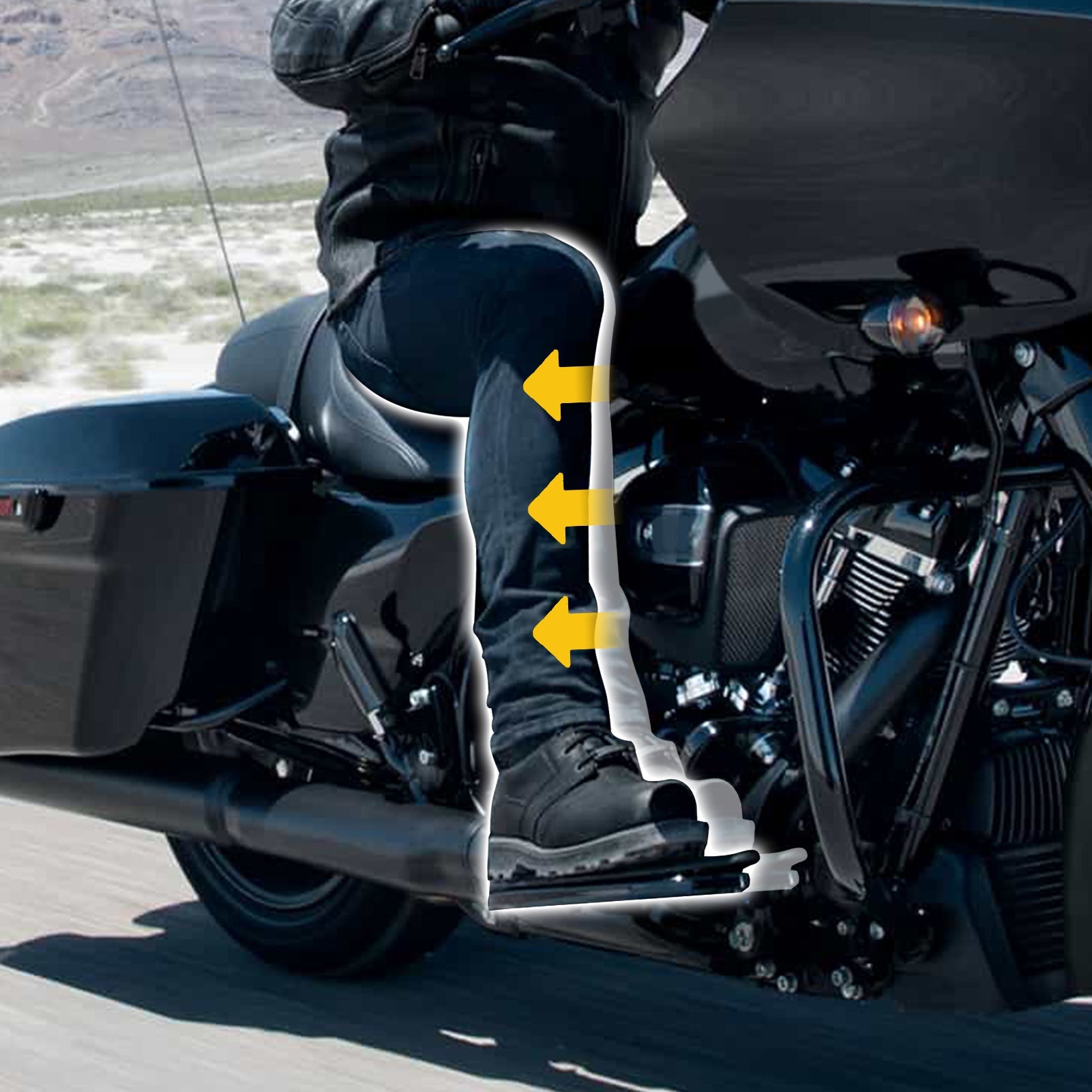 2017-2025 Harley Touring Road King & Street Glide Steel Driver Floorboard Relocation Brackets - Heavy Duty Motorcycle Footpeg Extenders for Improved Riding Comfort & Control