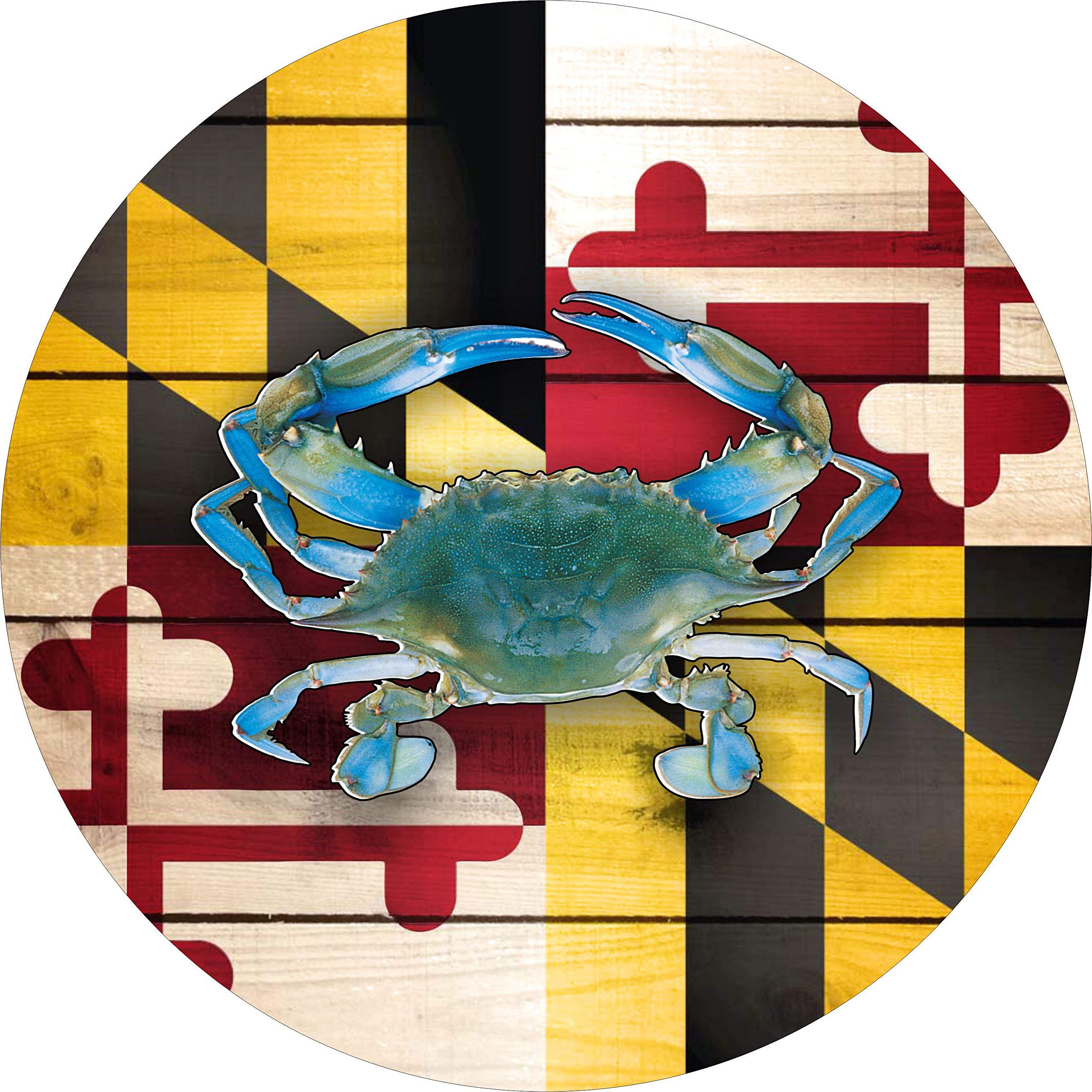Maryland State Crab Flag Flip Flop Spare Tire Cover - Custom Fit for Any Vehicle (225/75R16 & Other Sizes) with Backup Camera Option - Perfect for Beach Trips & Tailgating