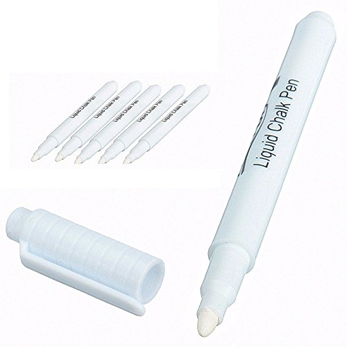 TJHL White Chalkboard Markers (5 Pack) - Liquid Chalk Pens for Blackboard, Glass, Windows & Signs - Wet Erase & Dry Erase Markers - Perfect for Restaurants, Cafes, Classrooms & DIY Home Decor
