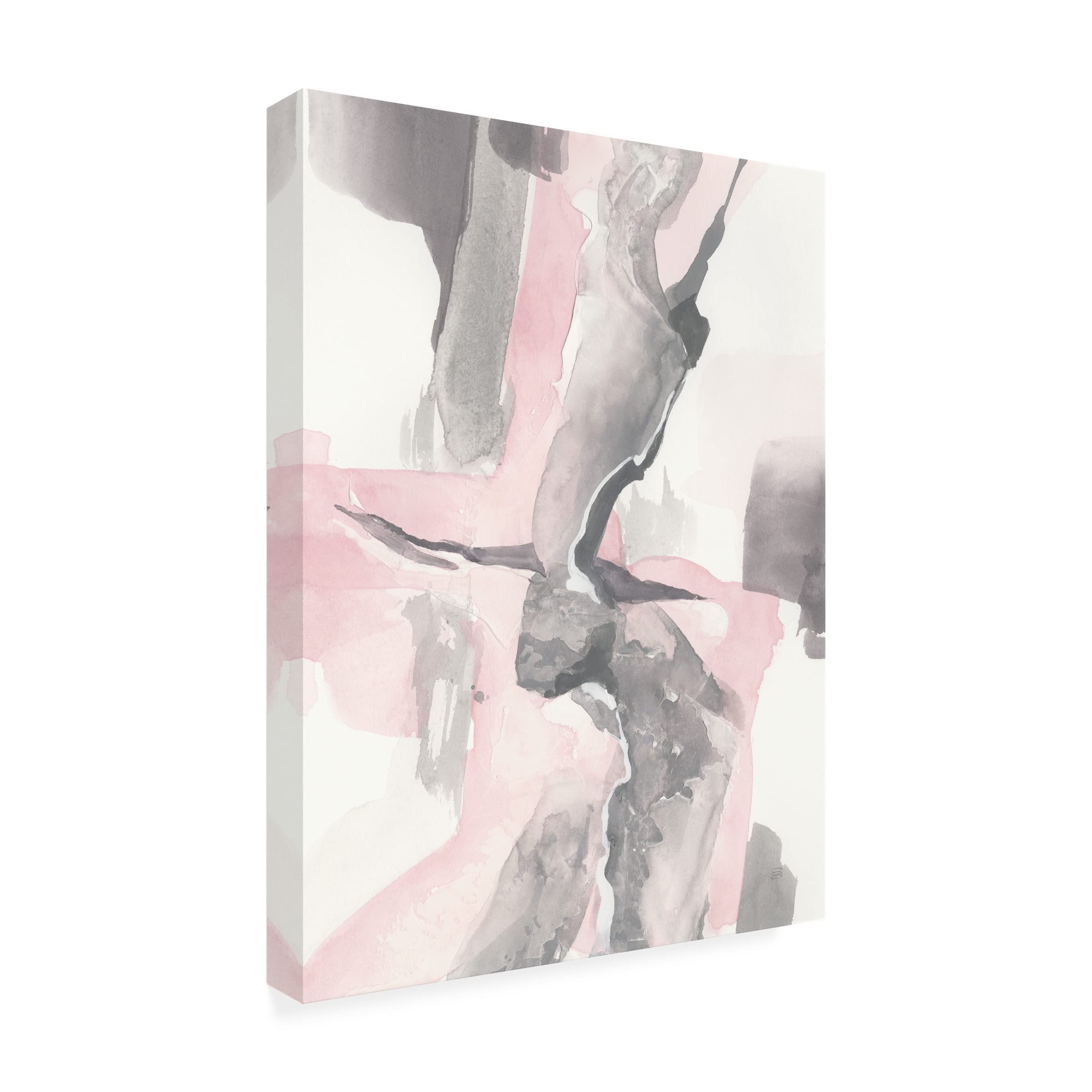 Blushing Grey I Crop Canvas Wall Art by Chris Paschke - Modern Abstract Painting for Living Room, Bedroom & Office Decor
