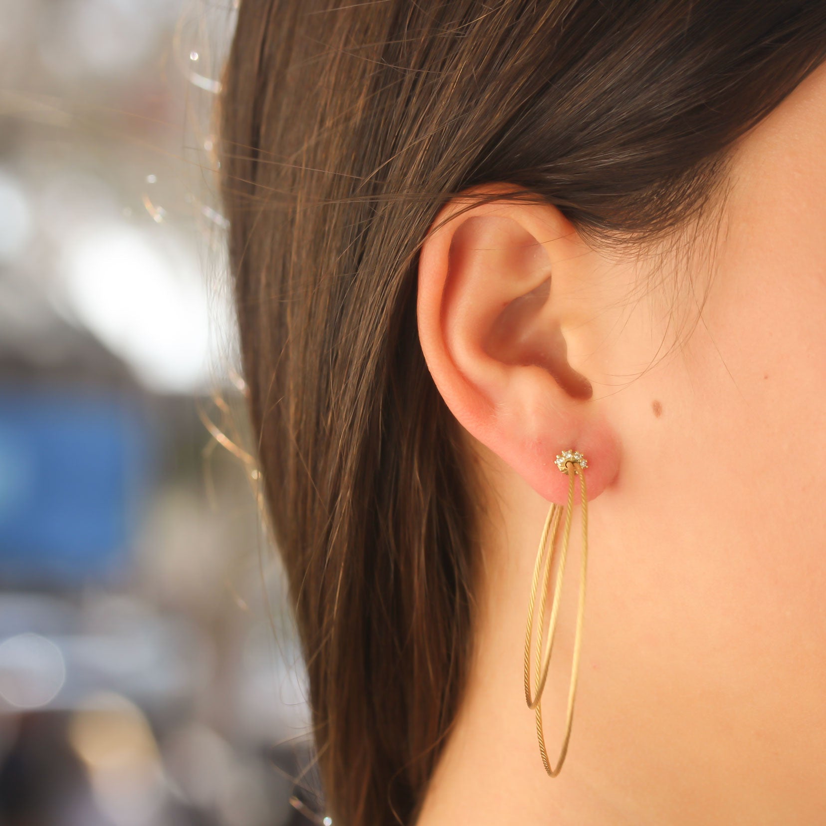 Paul Morelli Double Unity Hoop Earrings - 14K Gold Plated Elegant Hoops for Women | Perfect for Weddings, Parties & Everyday Wear