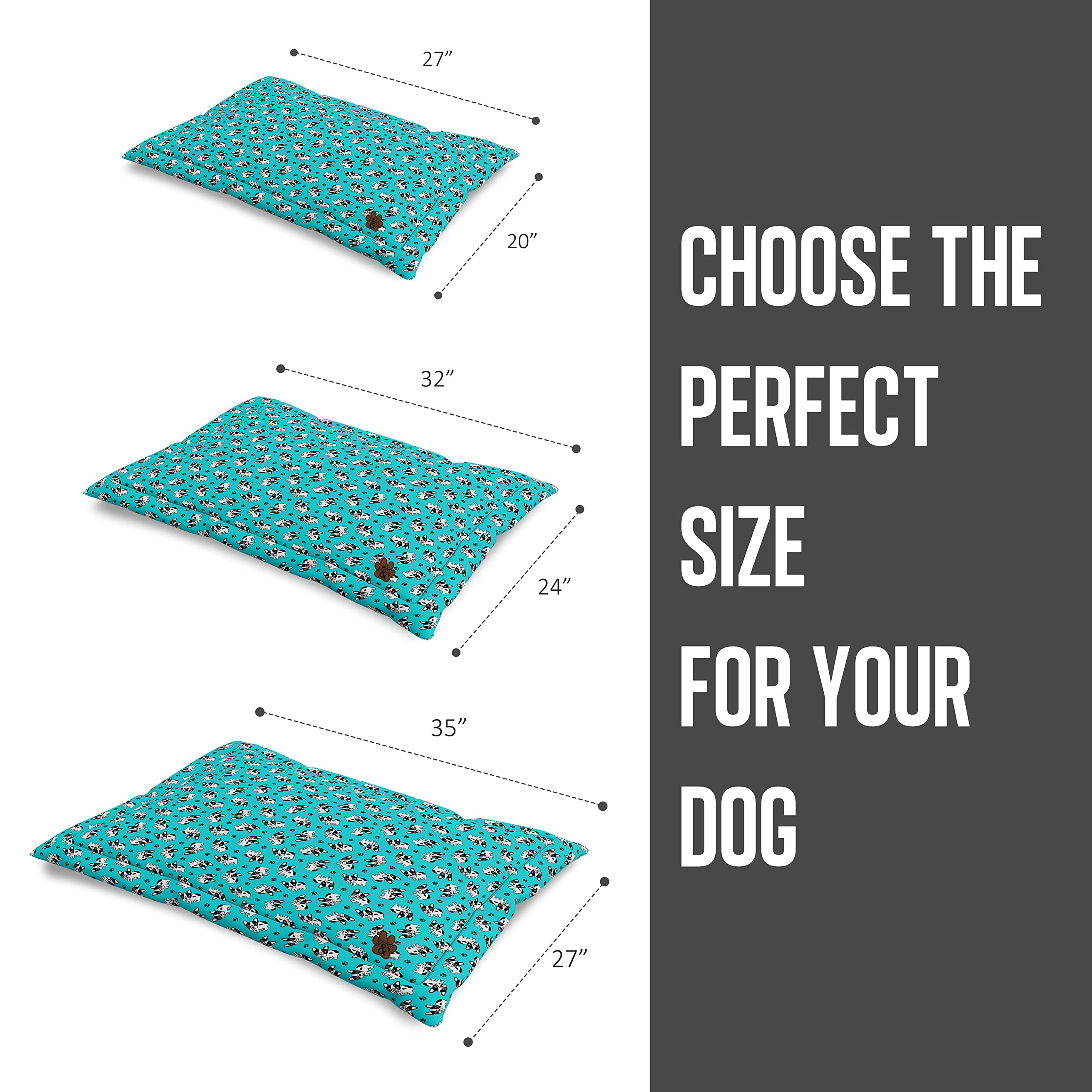 Premium Dog Bed Mat for Large, Medium & Small Dogs & Cats - Non-Slip Bottom, Machine Washable Pet Mattress (Pattern 03, Large) - Perfect for Crates, Floors & Pet Travel