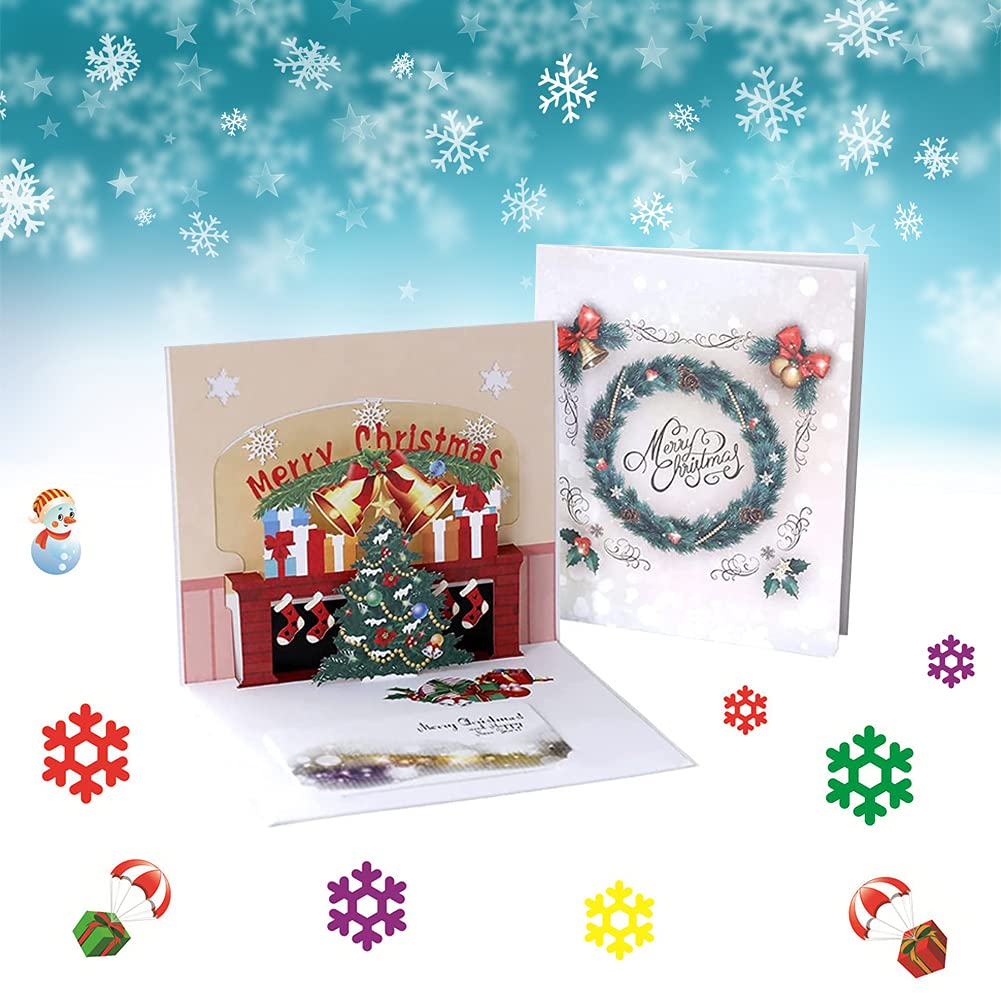 3D Pop Up Christmas Cards - Funny Holiday Greeting Cards with Festive Messages & Blessings for Family & Friends | Perfect for Christmas Gifts, Office Parties & Holiday Decorations