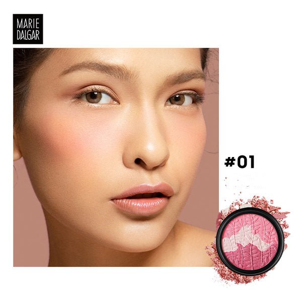 Marie Dalgar Delicate Silky Peach Pink Blush - Long Lasting Matte Blush Makeup for Cheeks | Perfect for Everyday Wear & Special Occasions