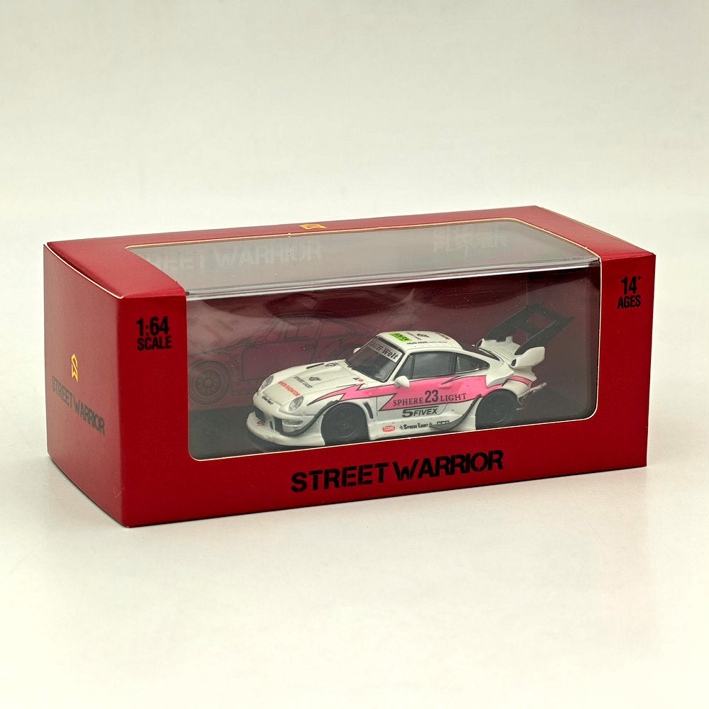 1/64 Scale RWB Porsche 993 Rauh-Welt Modified Pink #23 Tall Wing Diecast Model Car - Limited Edition Collectible for Display & Racing Enthusiasts