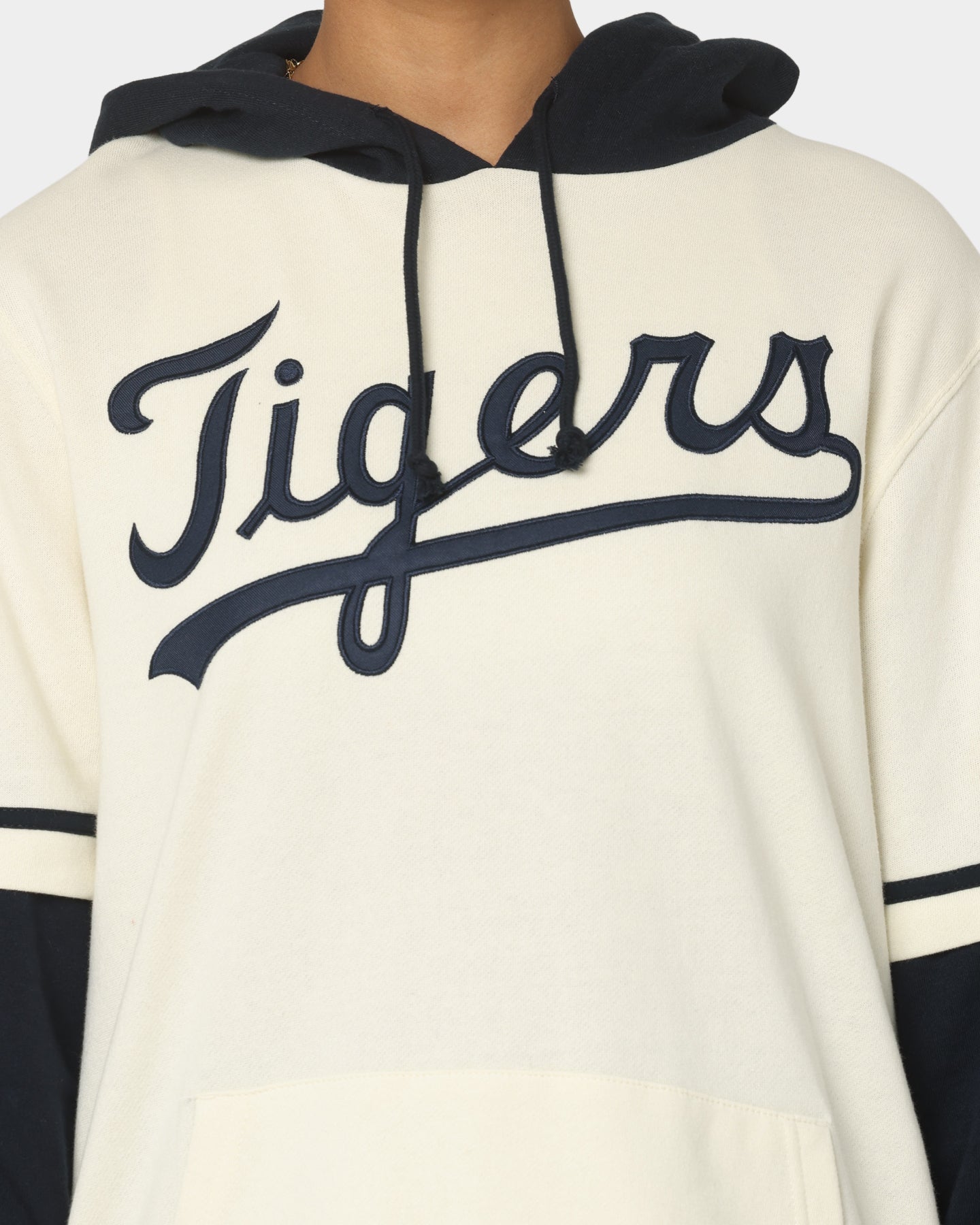 47 Brand Detroit Tigers Shortstop Hoodie Cream - Men's Baseball Fan Apparel for Casual Wear & Game Day Outfits