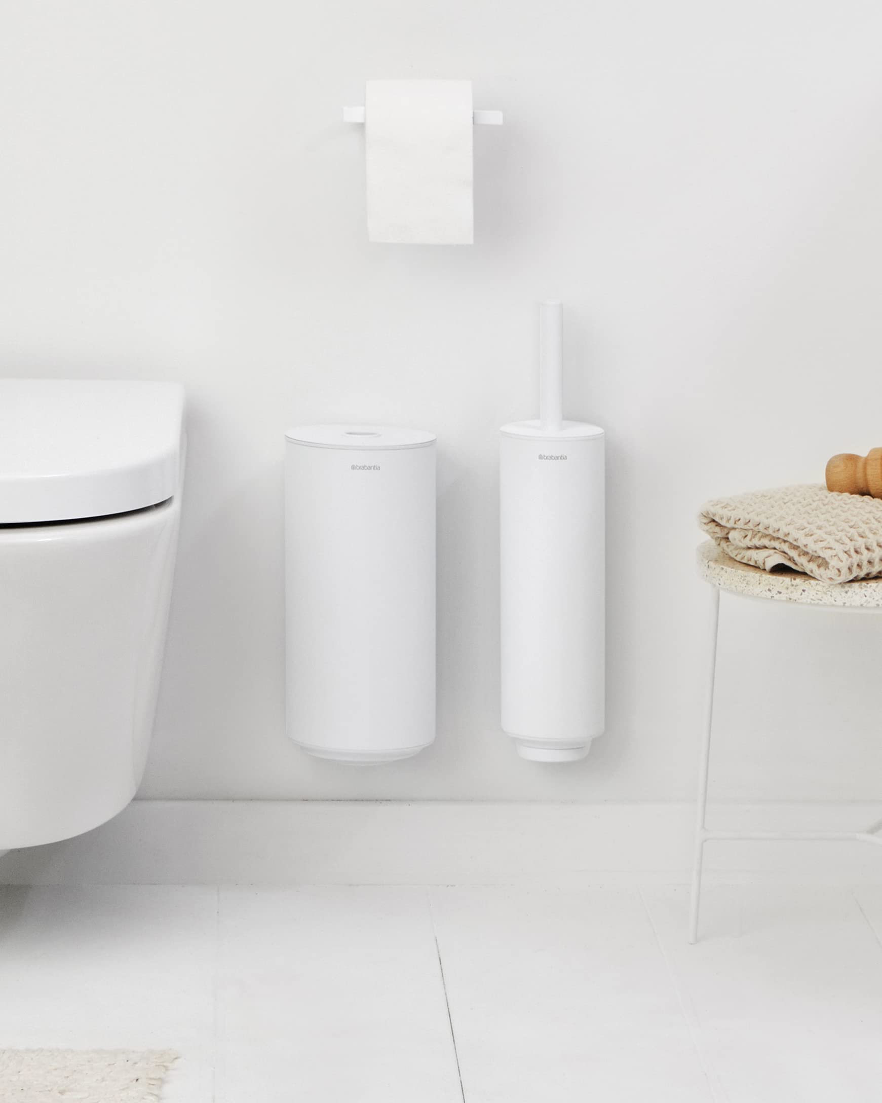 Mindset Toilet Set - Stainless Steel Toilet Brush, Wall Mounted Toilet Paper Holder & Dispenser for Bathroom | Modern Bathroom Accessories for Home & Office Use