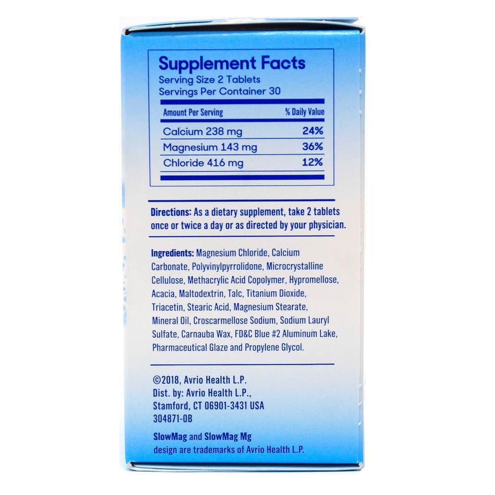 Slow-Mag Magnesium Chloride with Calcium Supplement - 60 Tablets (Pack of 2) - Supports Muscle & Nerve Function - Ideal for Athletes & Active Lifestyles