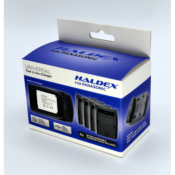 Haldex 700 Panasonic Battery Charger Kit with Type C Port - Includes Wall & Car Charger for Home, Office & Travel Use