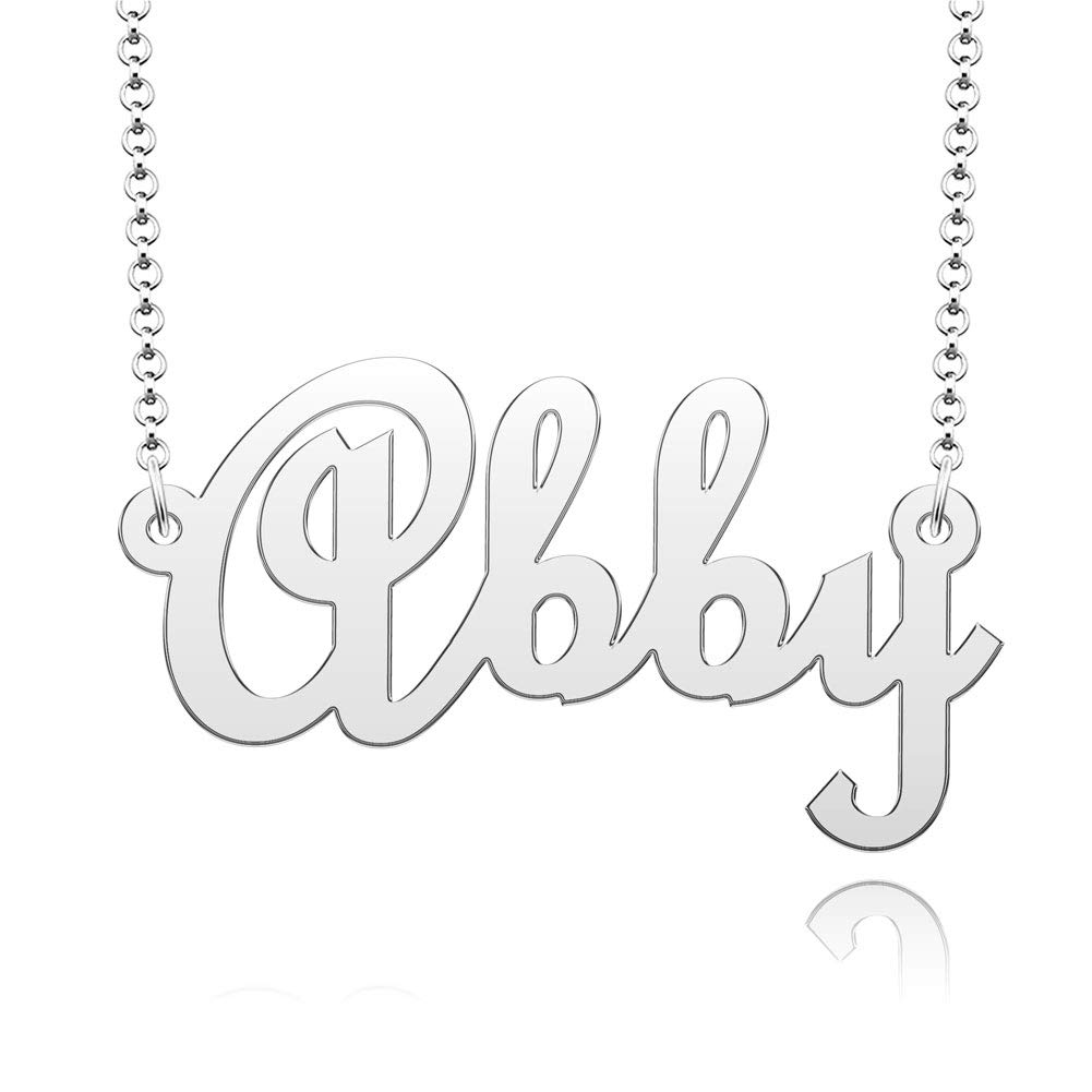 ShinyJewelry Personalized Name Necklace for Women & Girls - Custom Engraved Pendant Gift for Birthday, Anniversary & Special Occasions