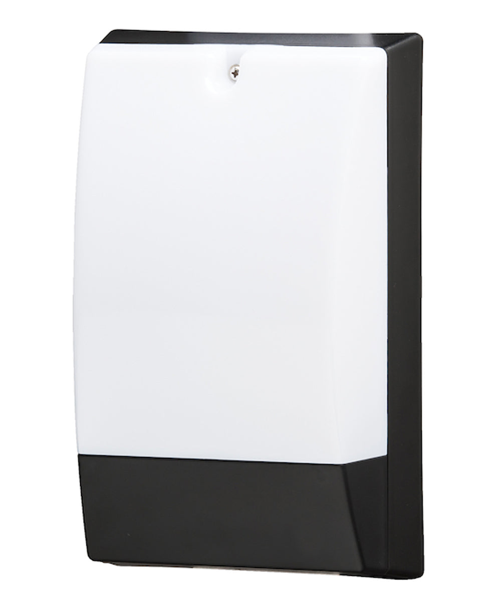 10H Outdoor LED Wall Pack Light - Dusk to Dawn Sensor, Low Profile Black Finish with White Shade - Perfect for Garage, Porch, and Building Exterior Lighting