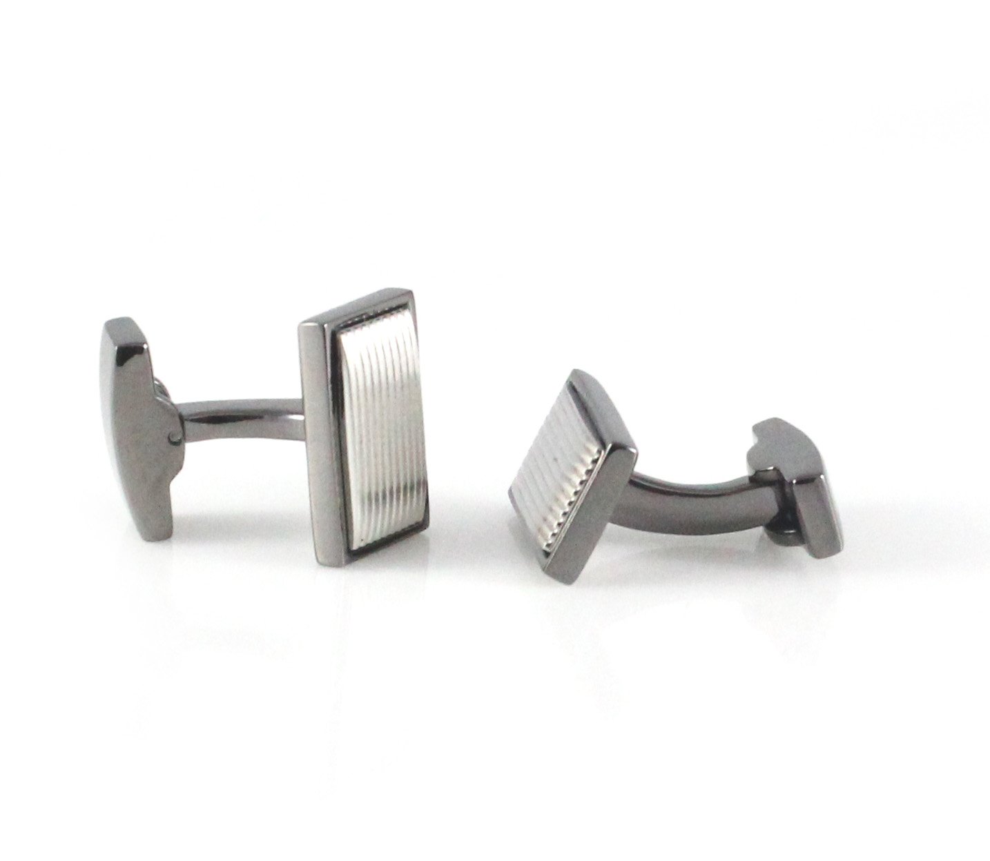 Stylish Men's Two Tone Cufflinks Set - Elegant Wedding, Birthday & Formal Event Gift for Him with Premium Gift Box - Perfect for Business Attire, Prom & Special Occasions