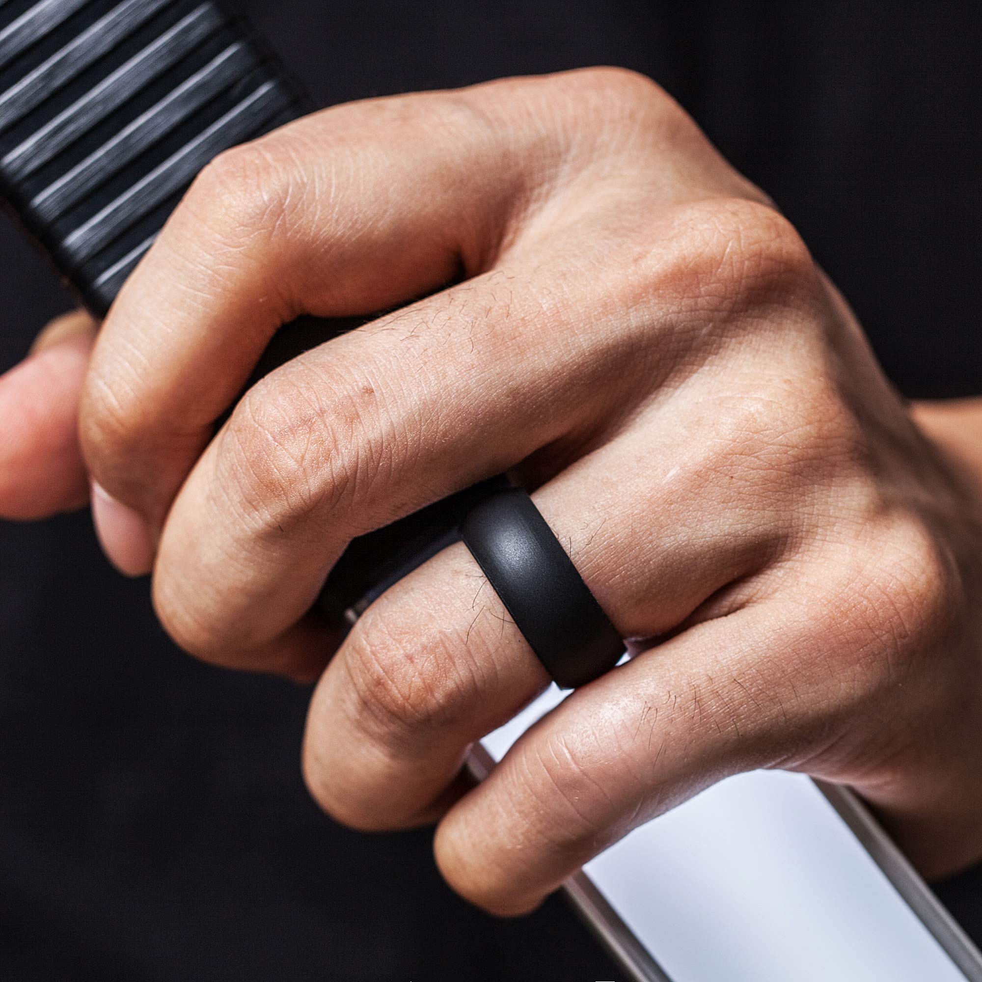 ThunderFit Silicone Wedding Rings for Men - 4 Pack Rubber Engagement Bands, 8.7mm Width & 2mm Thickness - Durable, Comfortable & Safe for Active Lifestyles, Gym, Swimming, Sports & Outdoor Activities