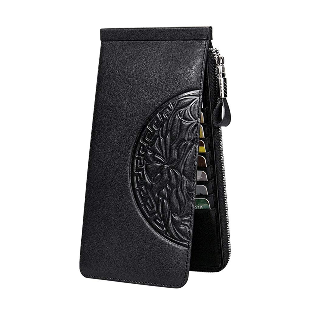 Premium Genuine Cowhide RFID Blocking Card Holder for Men & Women - Slim Multi-Card Wallet with Large Capacity (Holds 10+ Cards) - Anti-Theft Credit Card Organizer for Travel, Business & Everyday Use